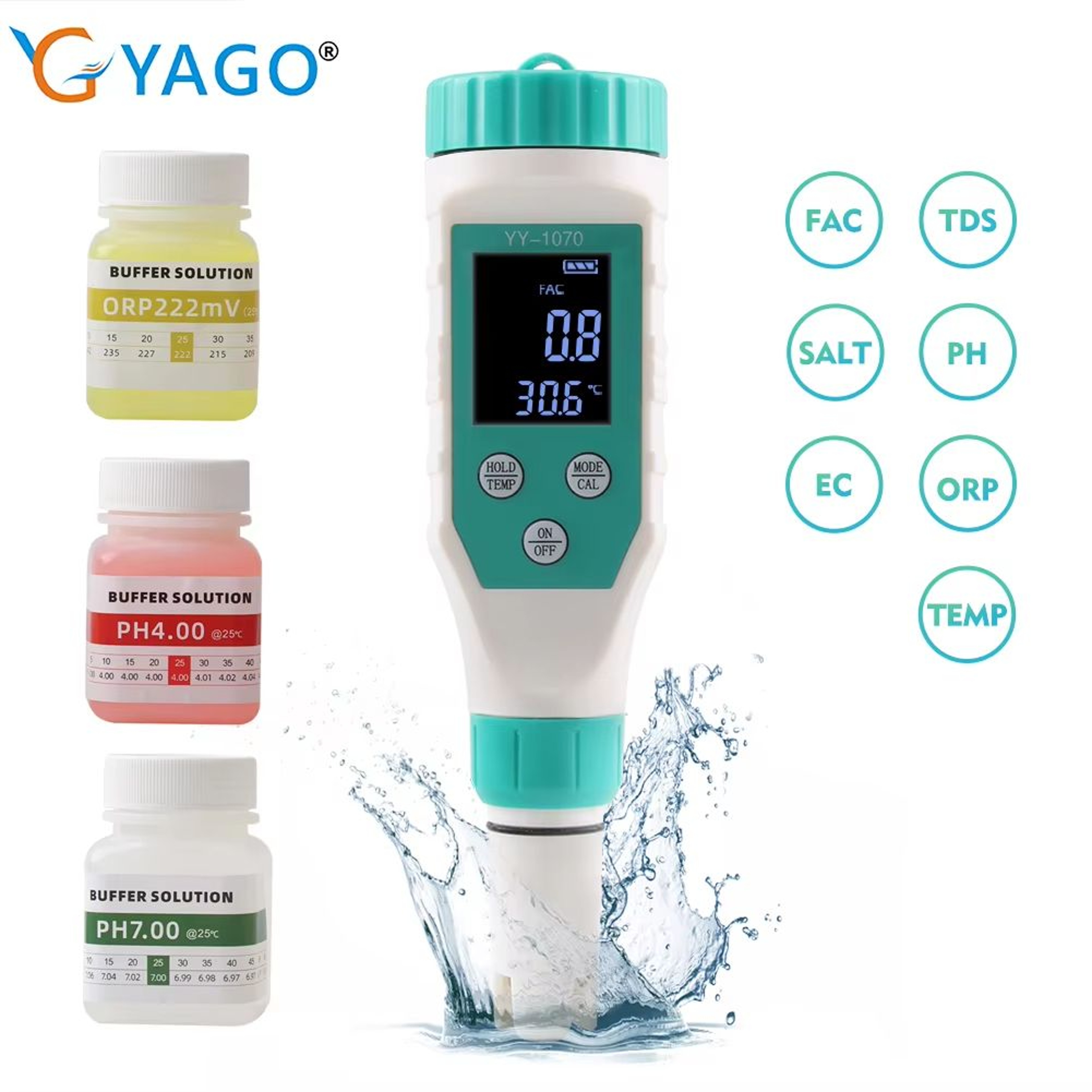 7in1 Digital Chlorine  PH Meter  Water Quality Tester For Swimming Pools Hot Springs  Spas 0