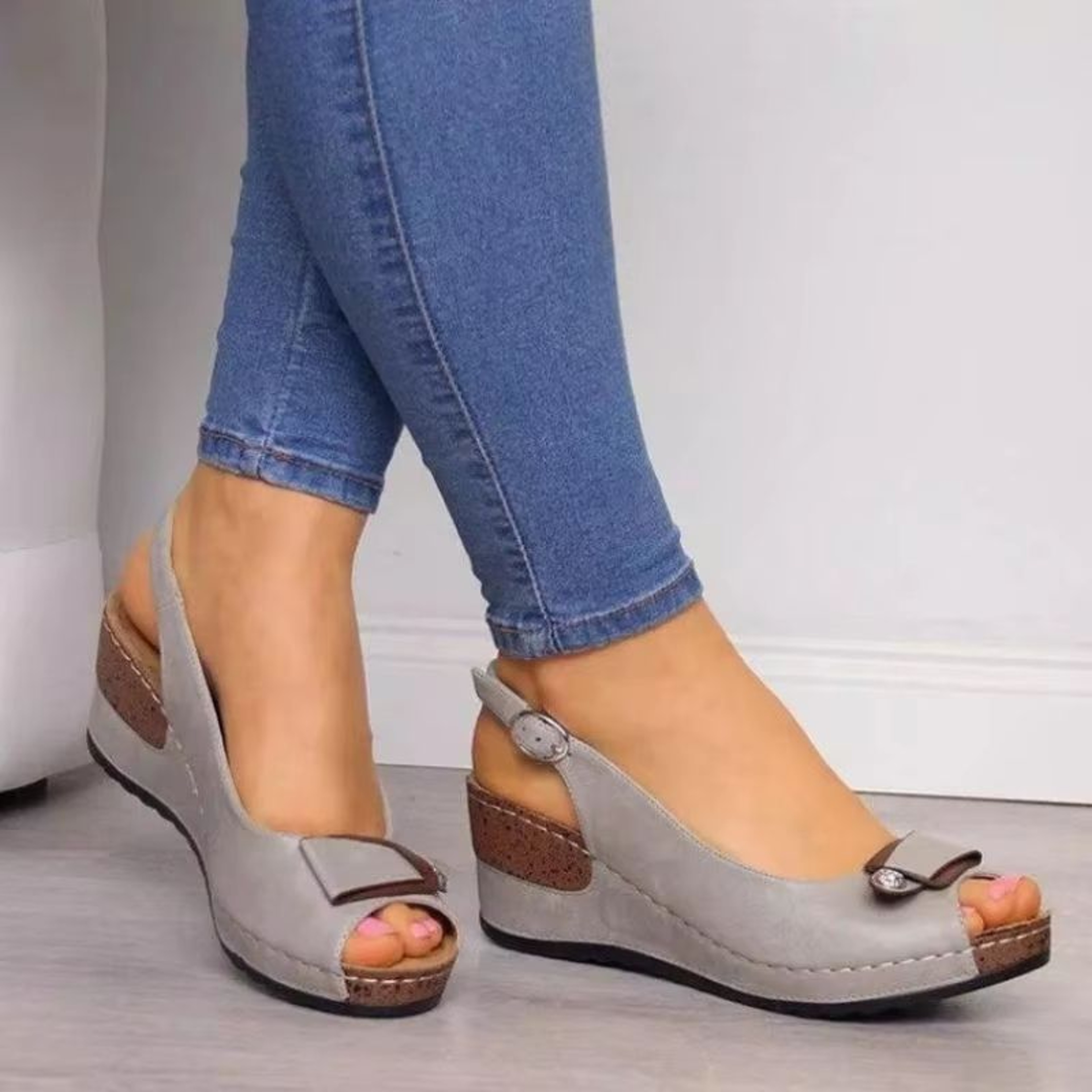 Chunky Platform Wedge Sandals For Women  Summer Open Toe SlipOn Comfort Shoes 0
