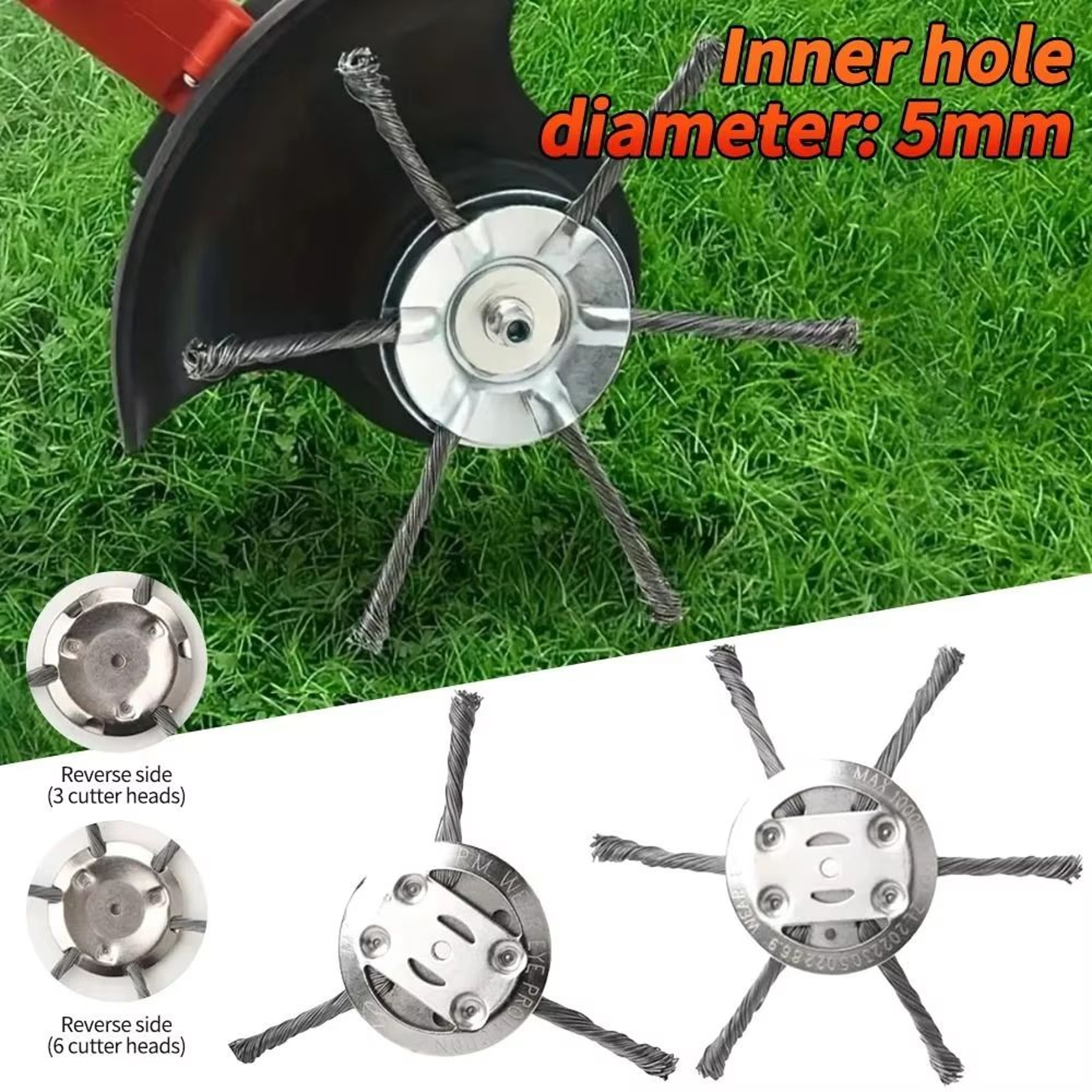 6Inch Universal Steel Wire Weed Brush Head  Grass Trimmer And Lawn Mower Attachment For Weed Moss A 0