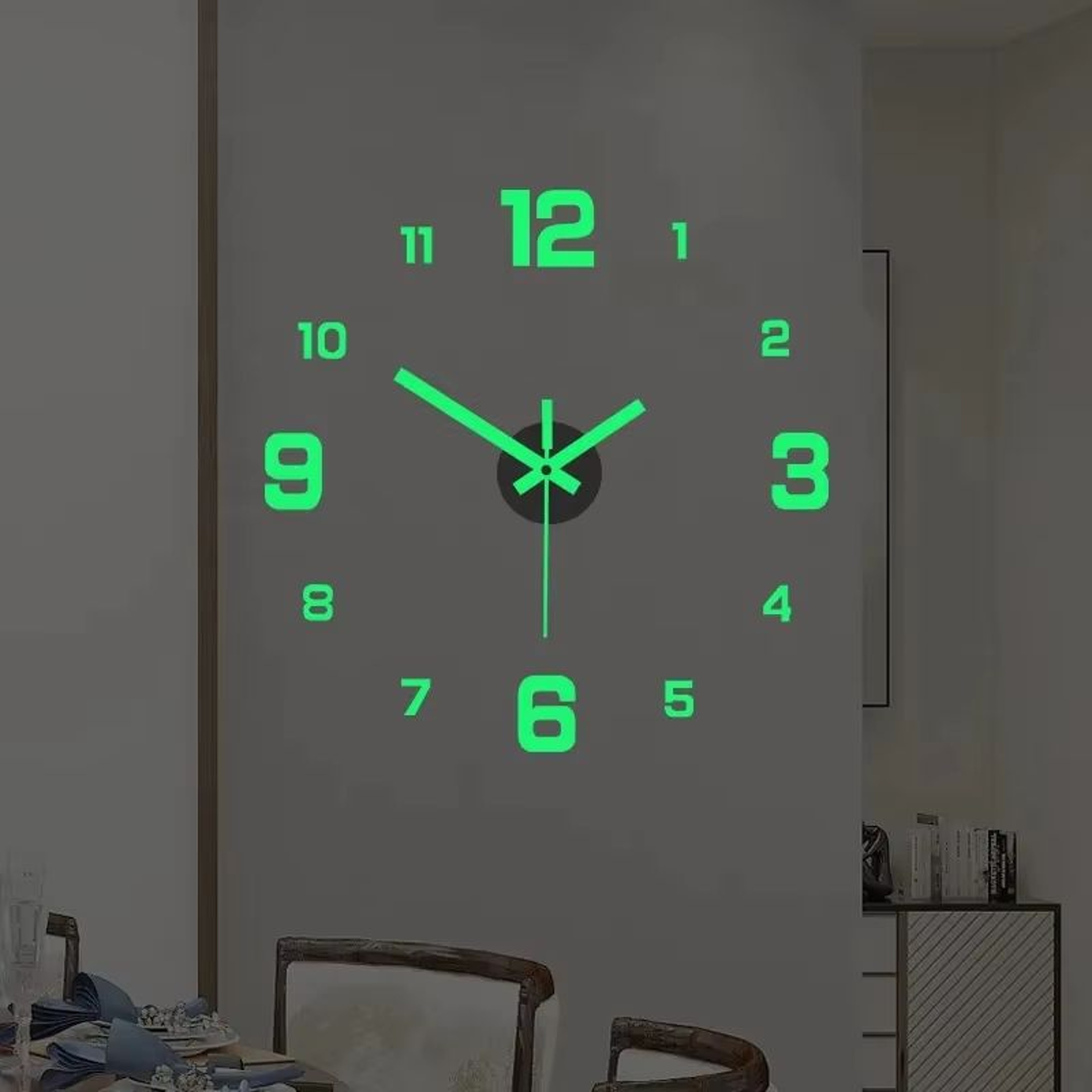 EuraGlow Luminous DIY Wall Clock  Modern Silent 3D Digital Clock With PunchFree Installation For Ho 0