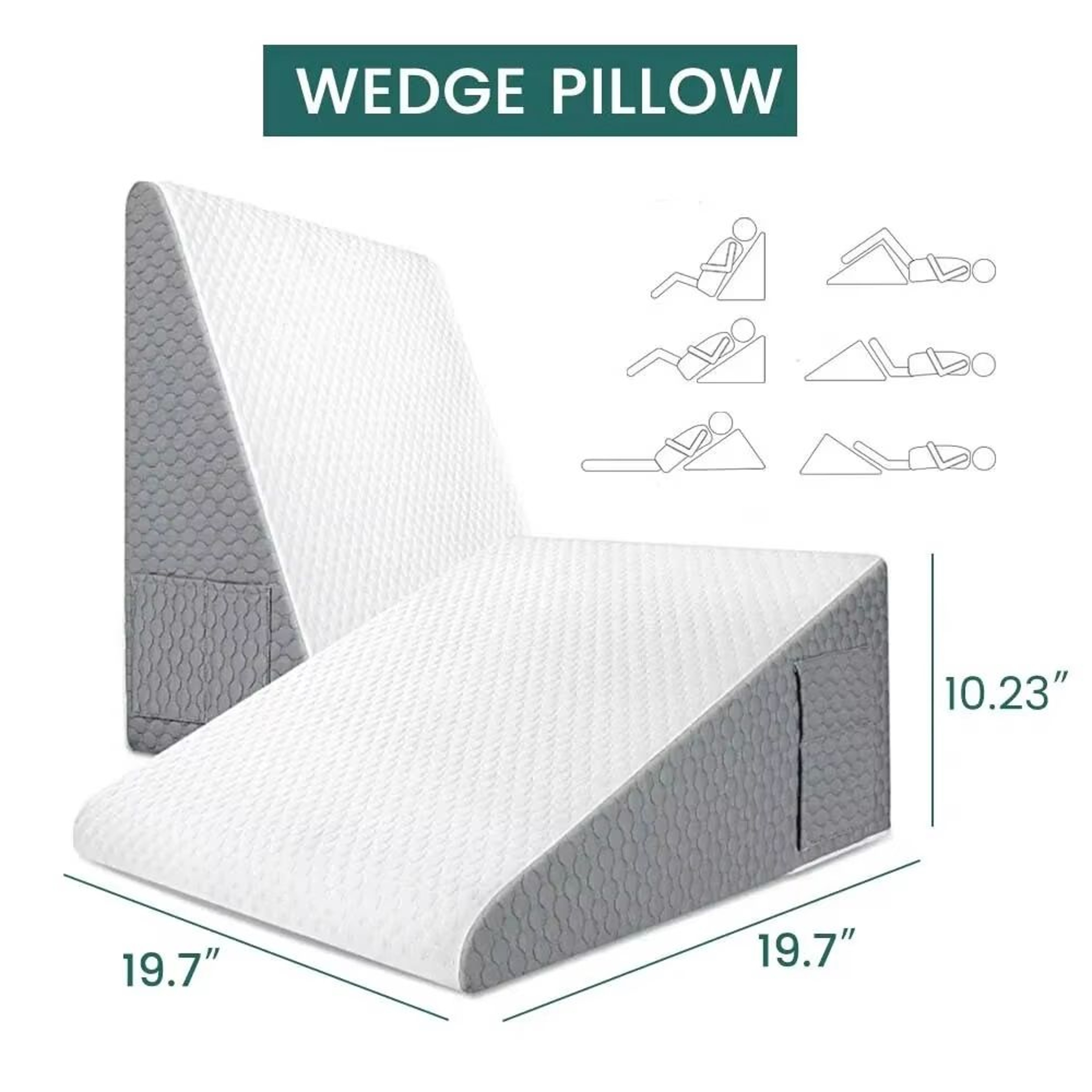 Orthopedic Wedge Pillow For Sleeping  Elevated Triangle Foam Support For Acid Reflux PostSurgery Re 2