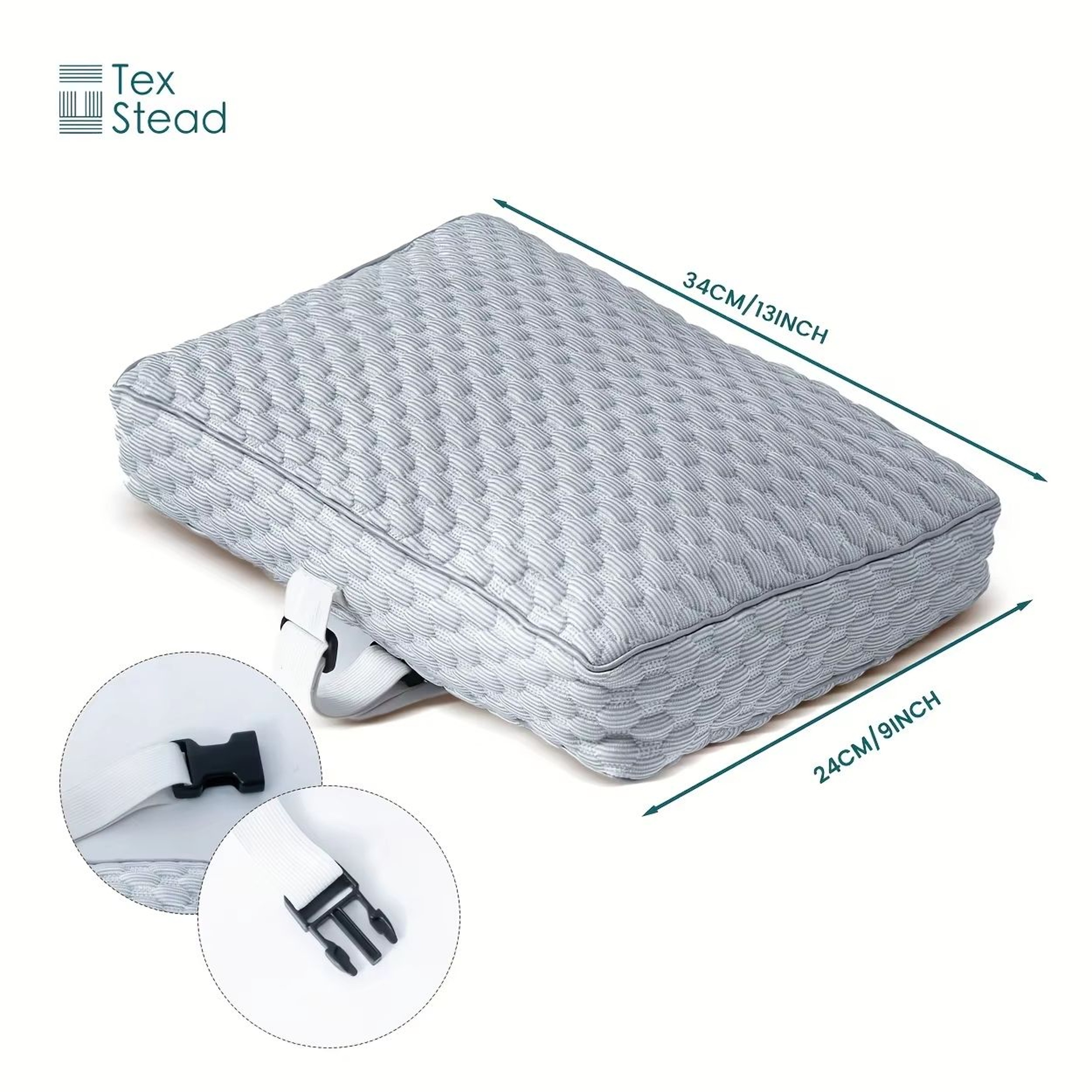 ErgoRest Memory Foam Knee Pillow With Adjustable Strap  Orthopedic Side Sleeper Support For Pregnan