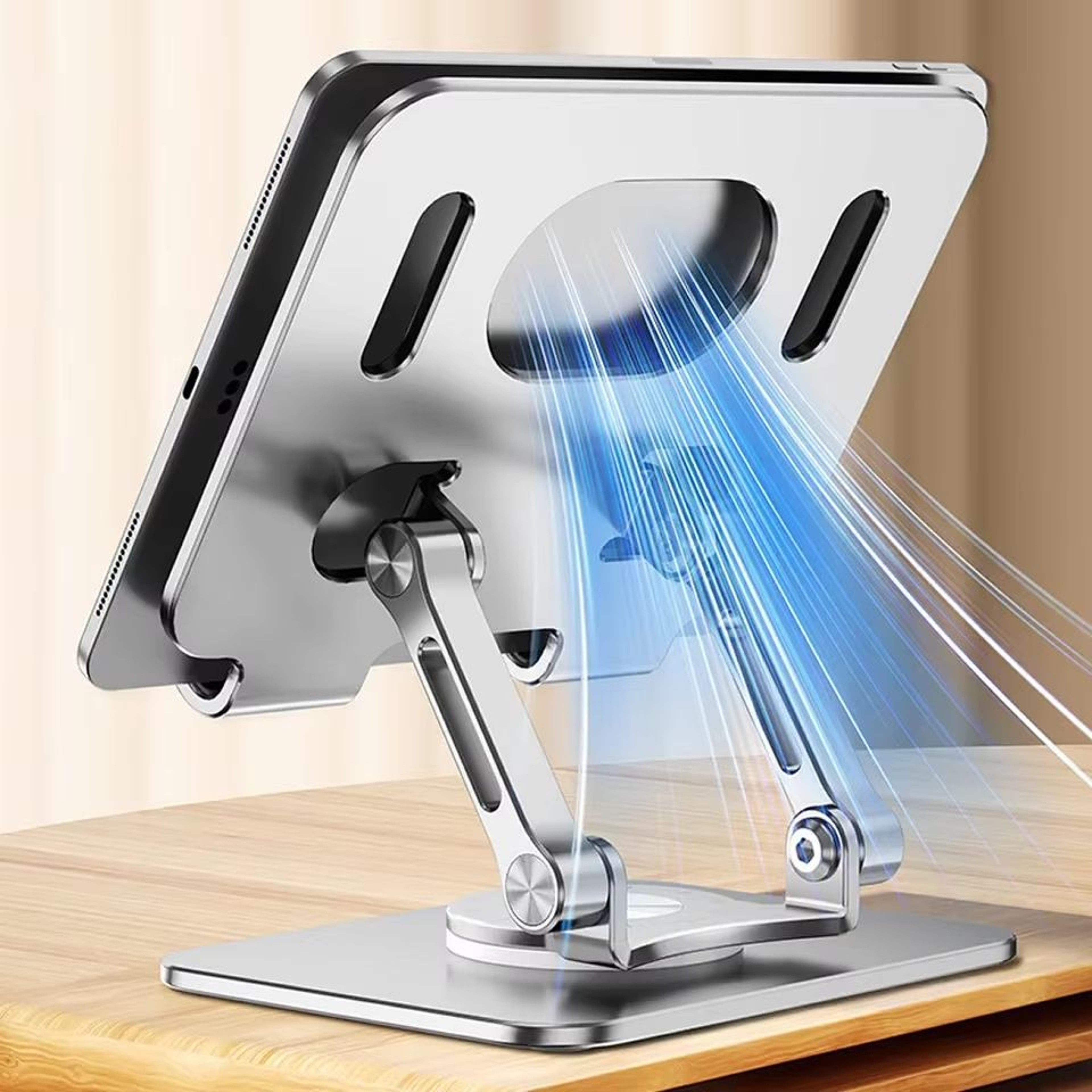 360 Adjustable Aluminum Tablet Stand  Foldable IPad Holder For Desk Compatible With IPad Pro Air Mi 4