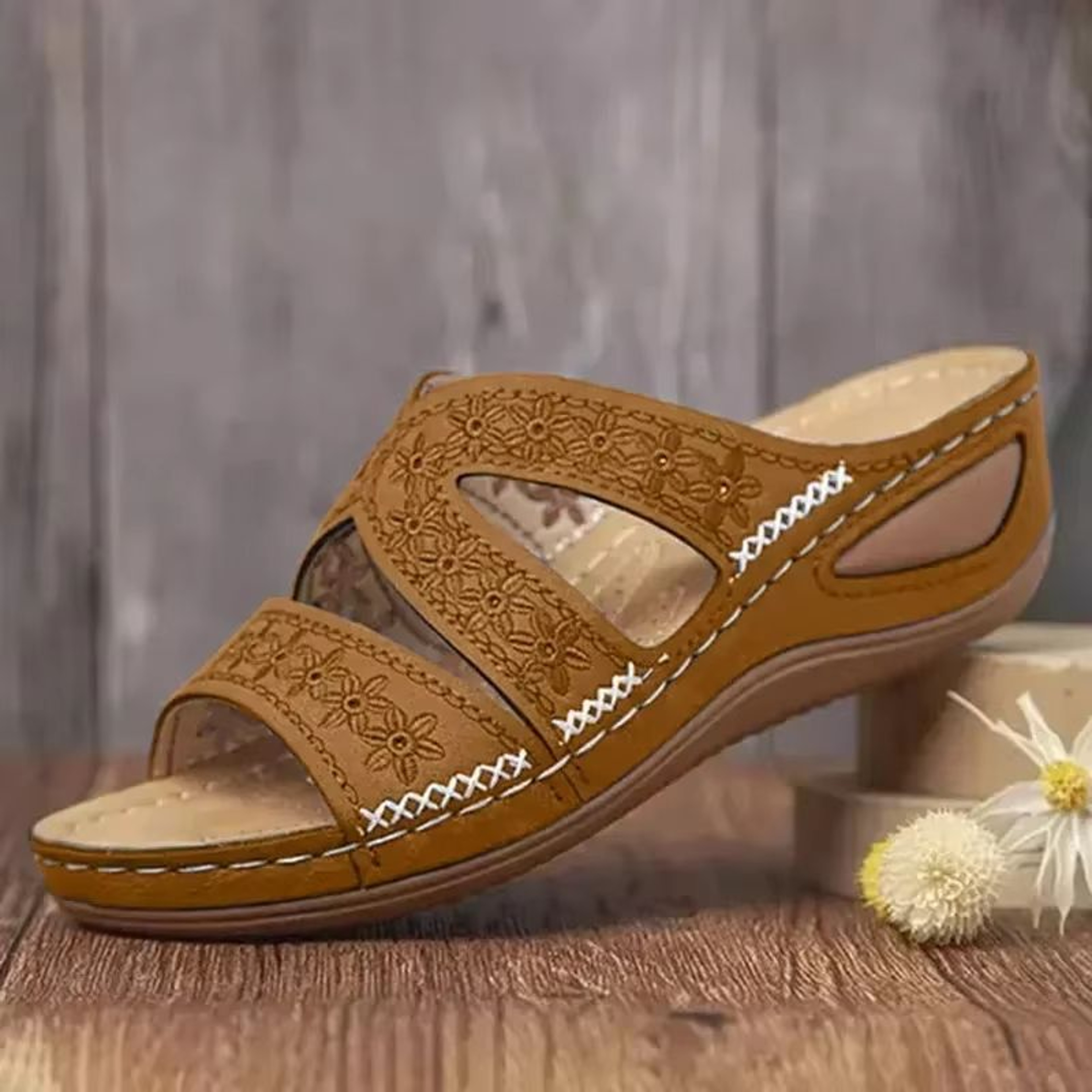 2024 Premium Orthopedic Wedge Sandals  Vintage Open Toe Comfort Platform For Women 3