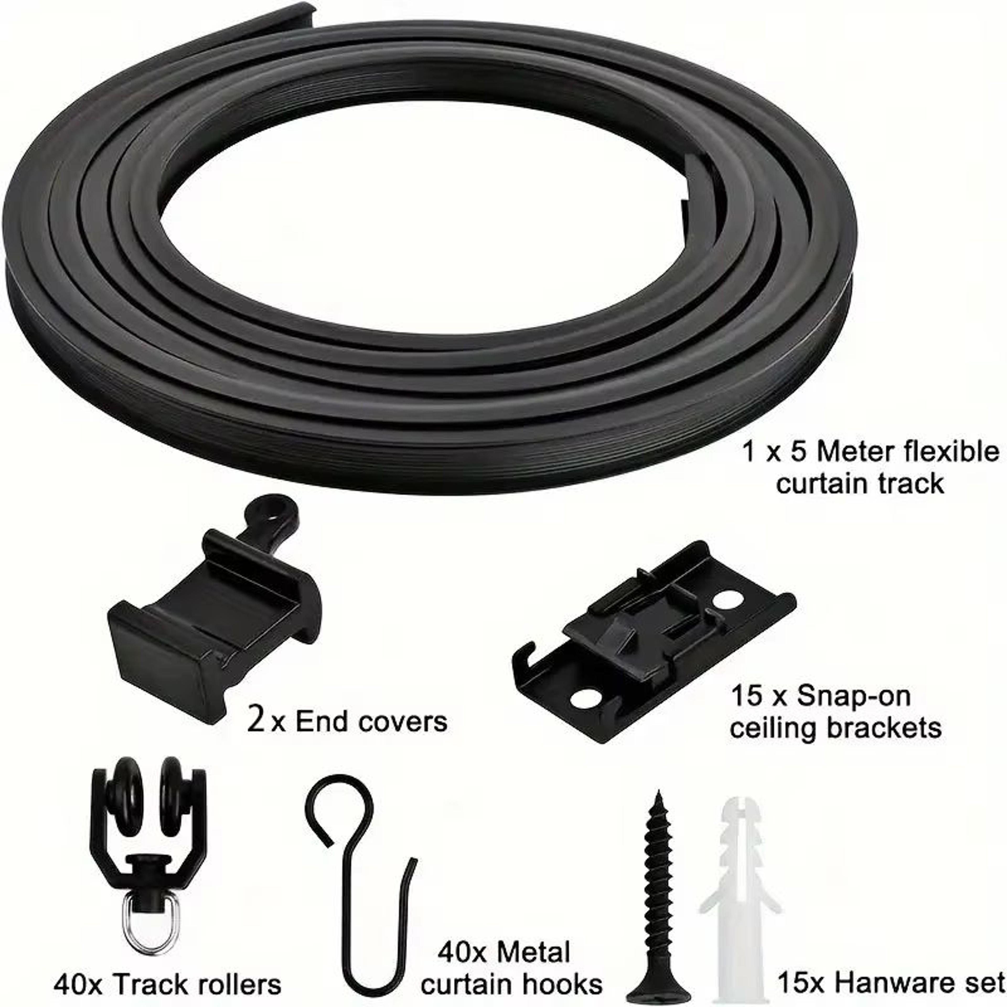 Flexible Bendable Curtain Track System  HeavyDuty Ceiling Or Wall Mount Curved Rail For RVs And Roo 9