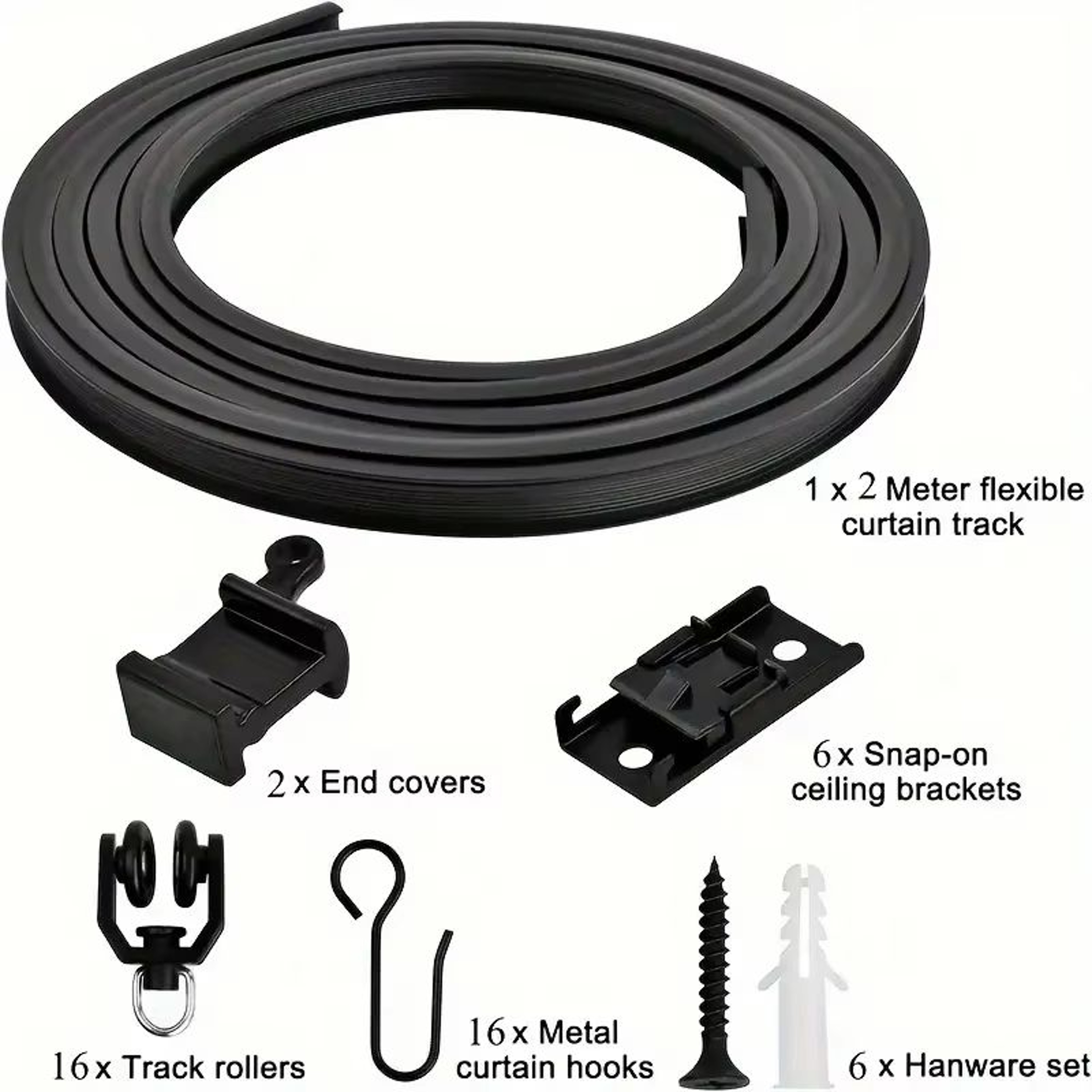 Flexible Bendable Curtain Track System  HeavyDuty Ceiling Or Wall Mount Curved Rail For RVs And Roo 6