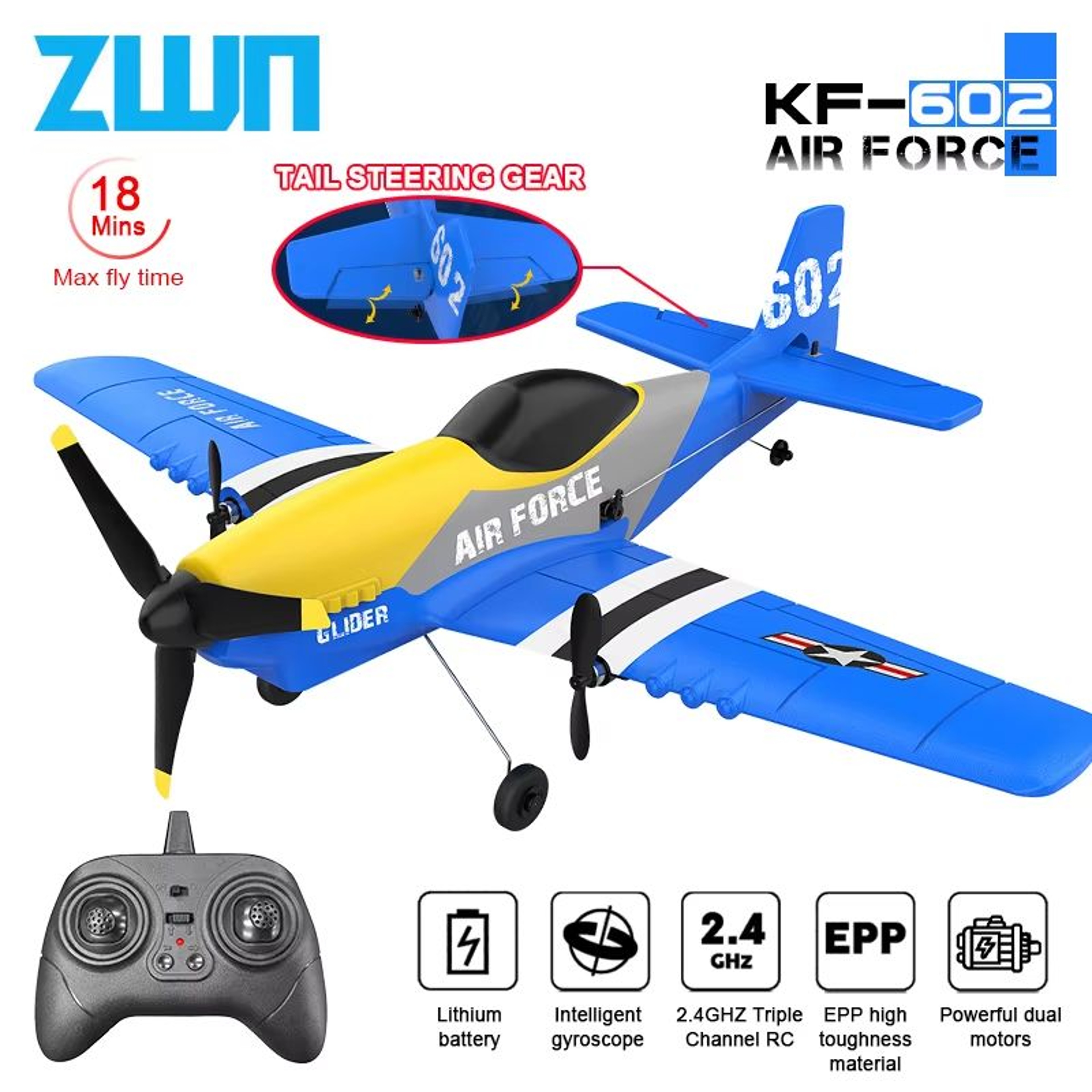 KF602 Professional RC Plane  24G Remote Control EPP Foam Glider Airplane For Kids  Beginners 0