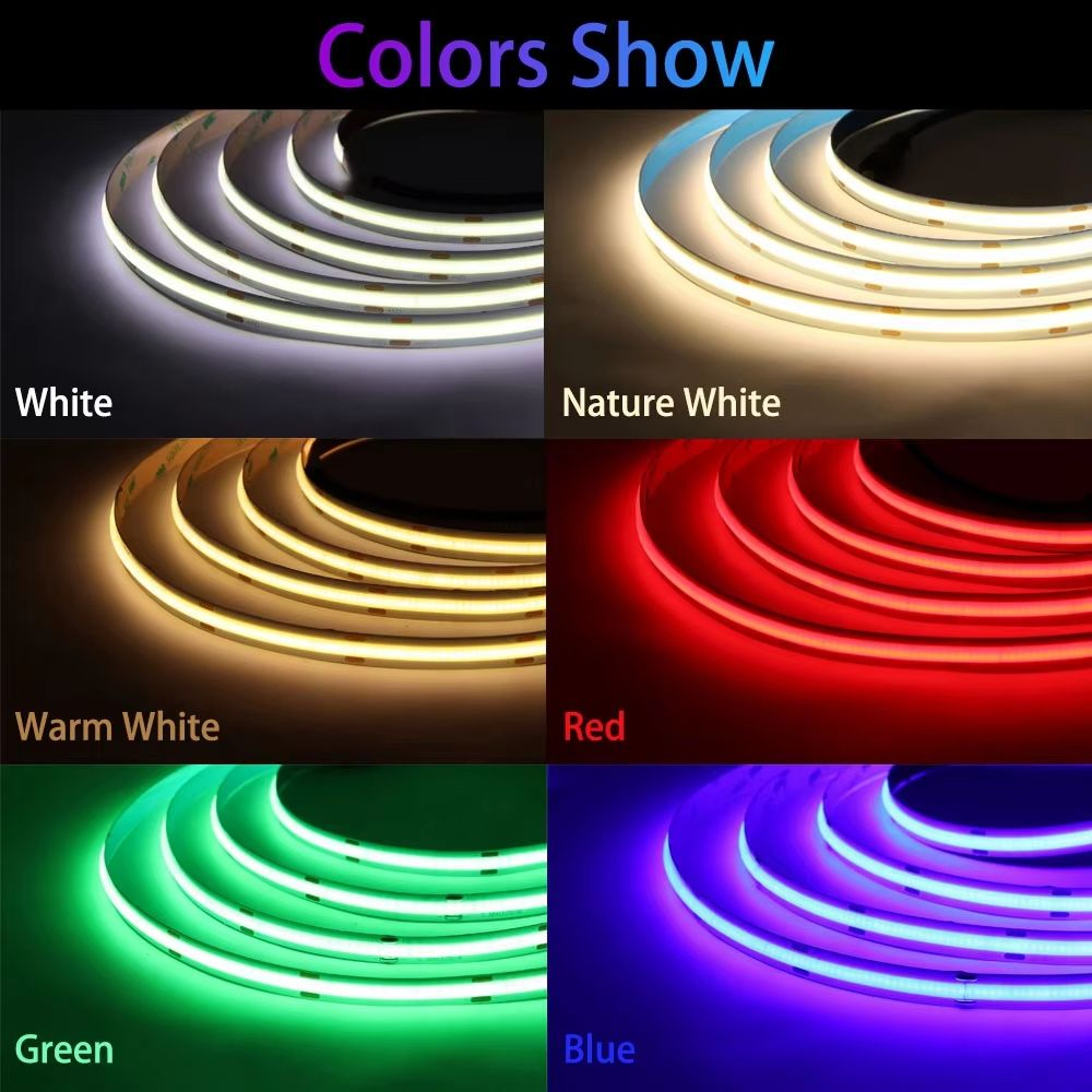 COB LED Strip Light  High Density Flexible Linear Lighting 480528 LEDsm For Home Office And Decorat 4