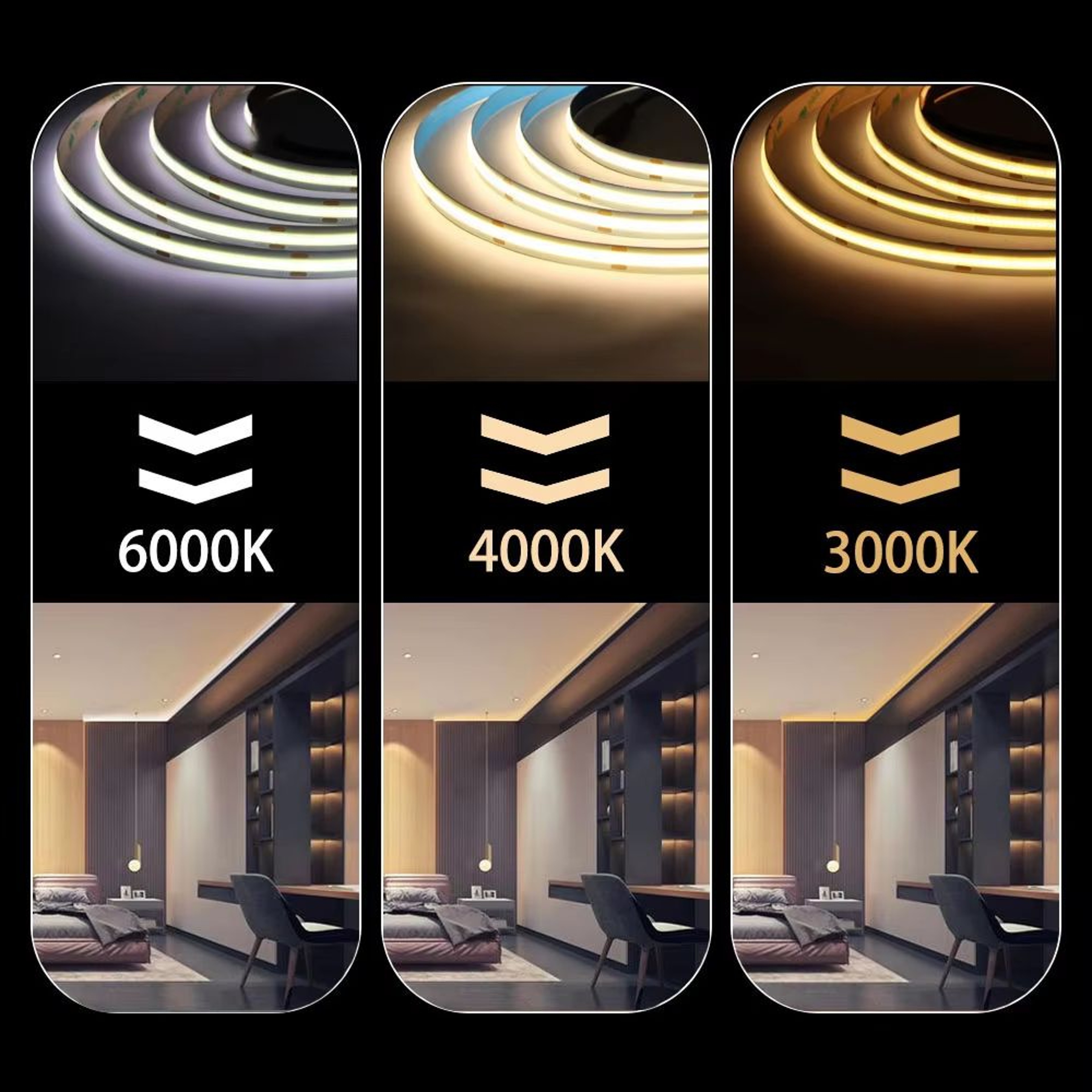 COB LED Strip Light  High Density Flexible Linear Lighting 480528 LEDsm For Home Office And Decorat 5