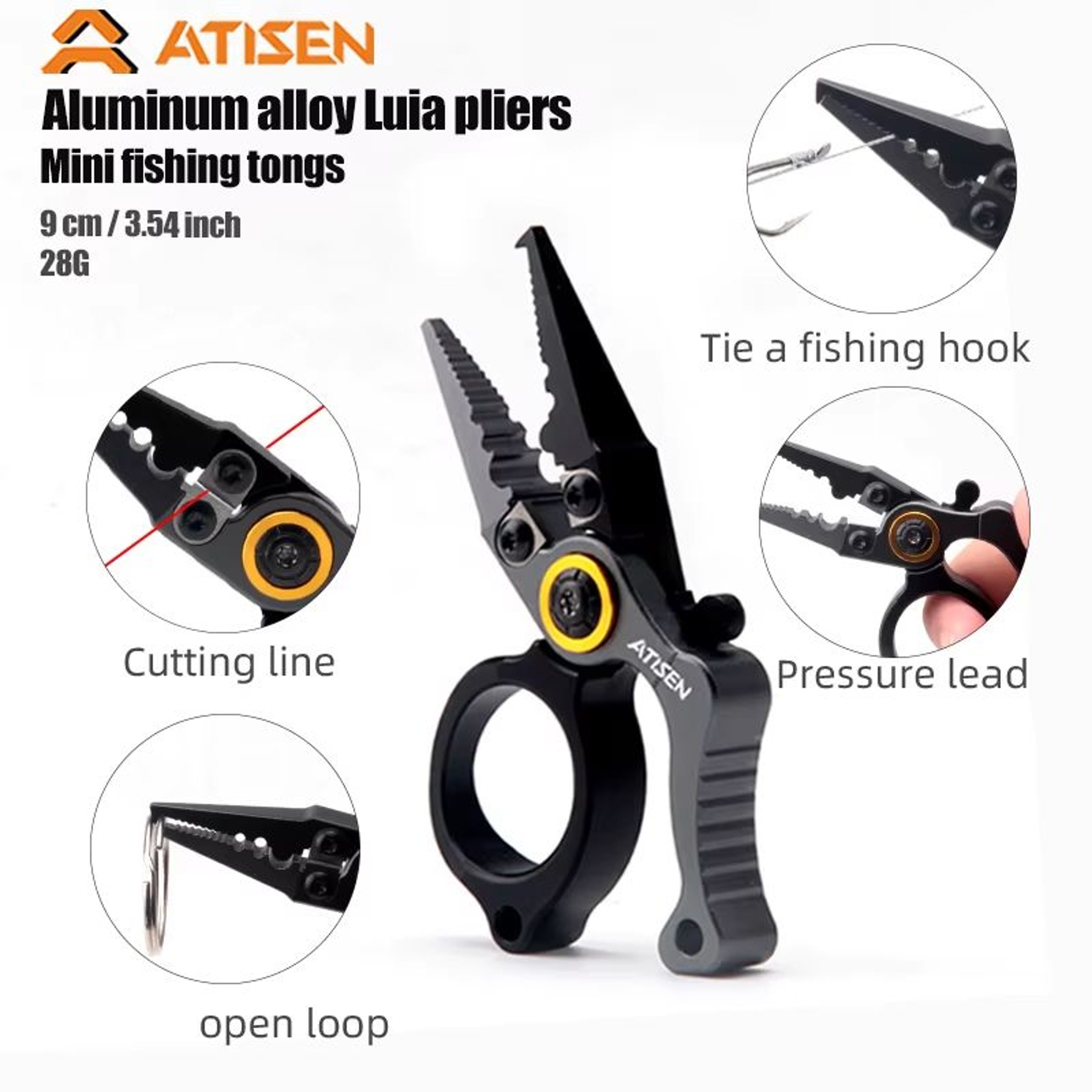Booms Fishing X1 Aluminum Fishing Pliers  SaltwaterResistant Multitool With Hook Remover And Braide 0