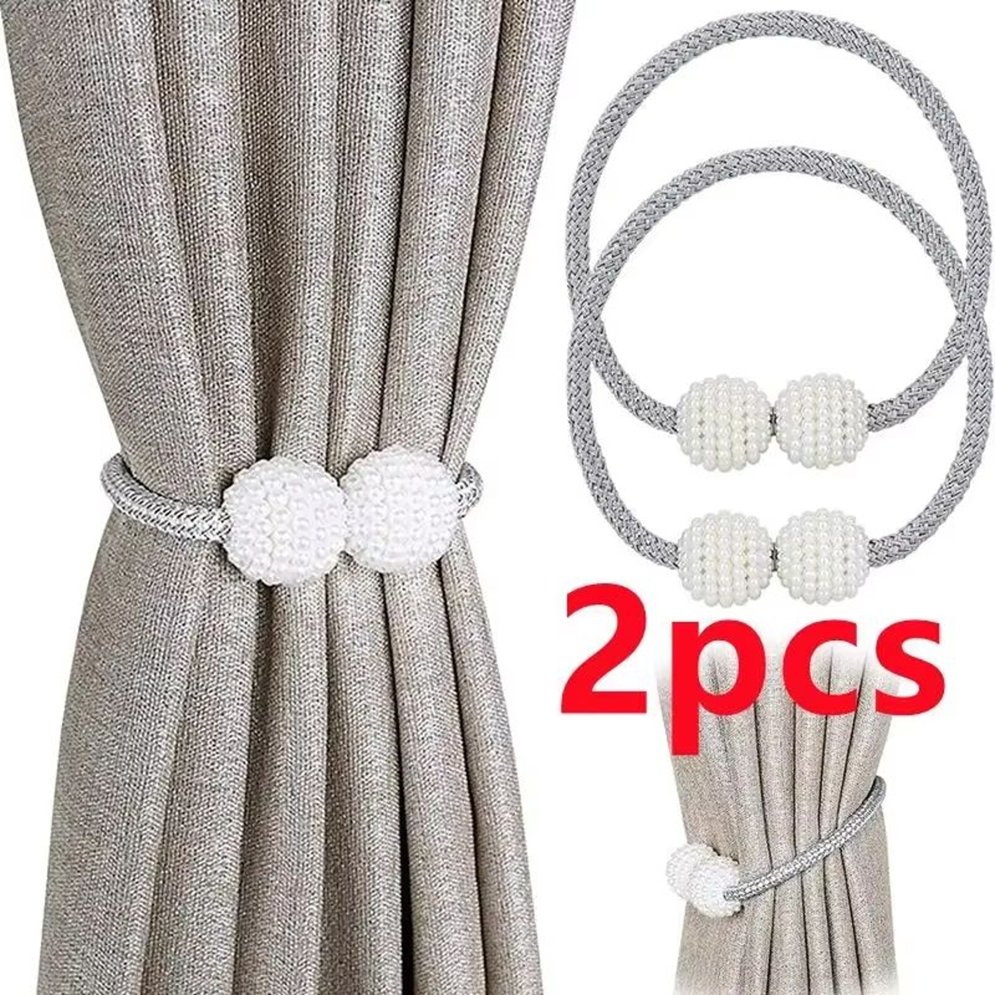 LuxePearl Magnetic Curtain Tieback Clips  Elegant Pearl Curtain Holders 12PCS Set 0