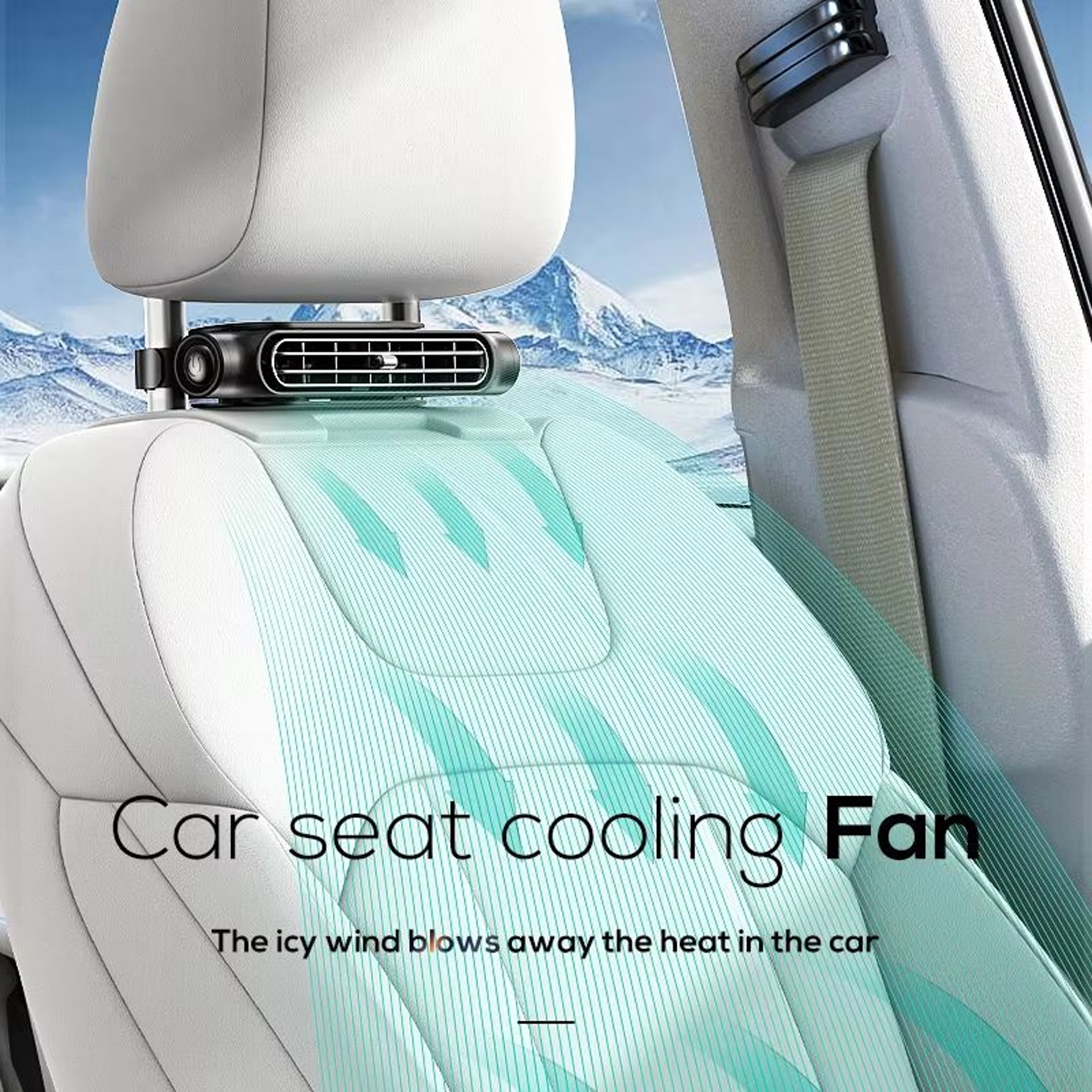 CoolRide Car Headrest Cooling Fan  3Speed Adjustable Rear Seat Air Circulation Fan For Summer Comfo 0