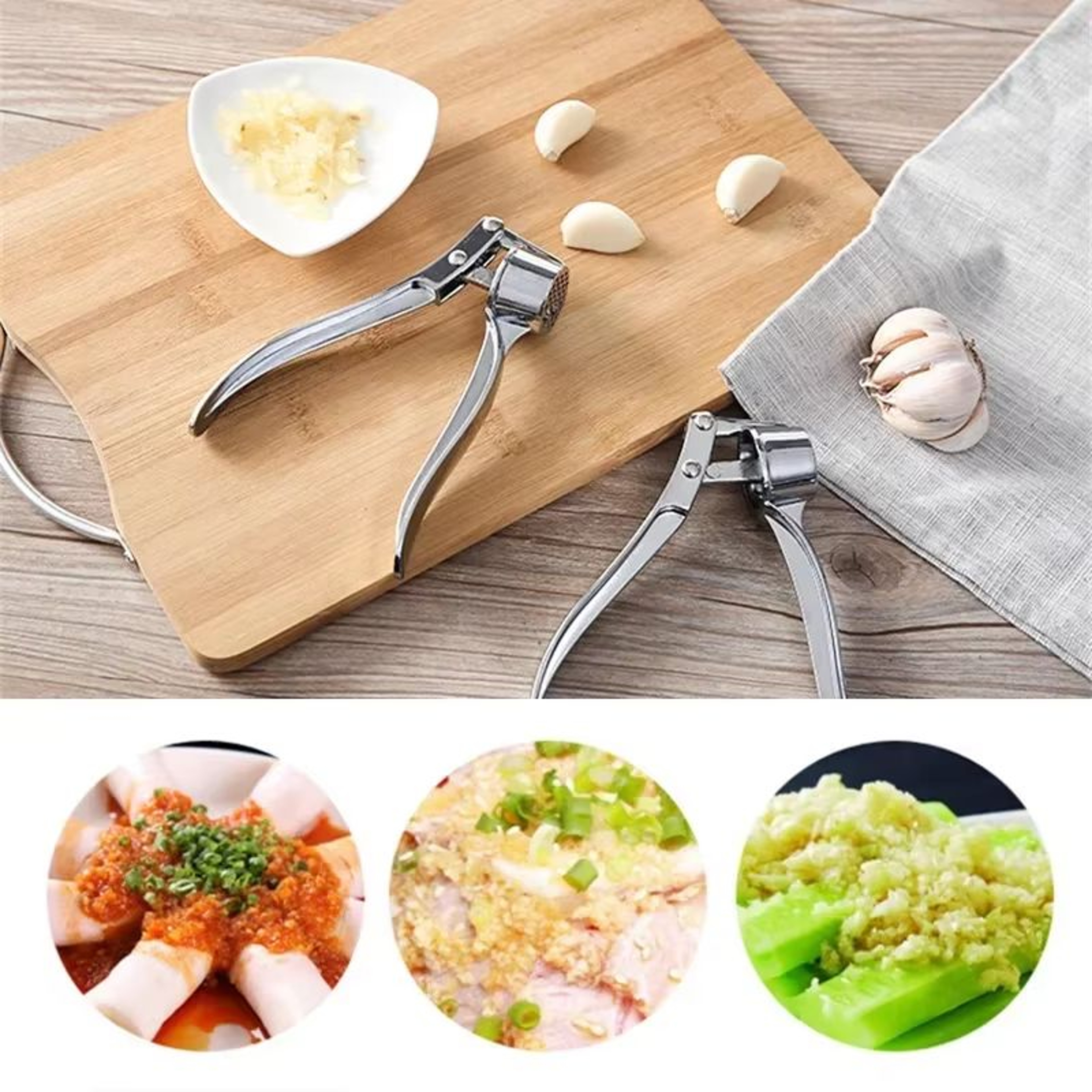 Stainless Steel Garlic Press  Manual Garlic Masher  Ginger Grinder For Effortless Kitchen Prep 0