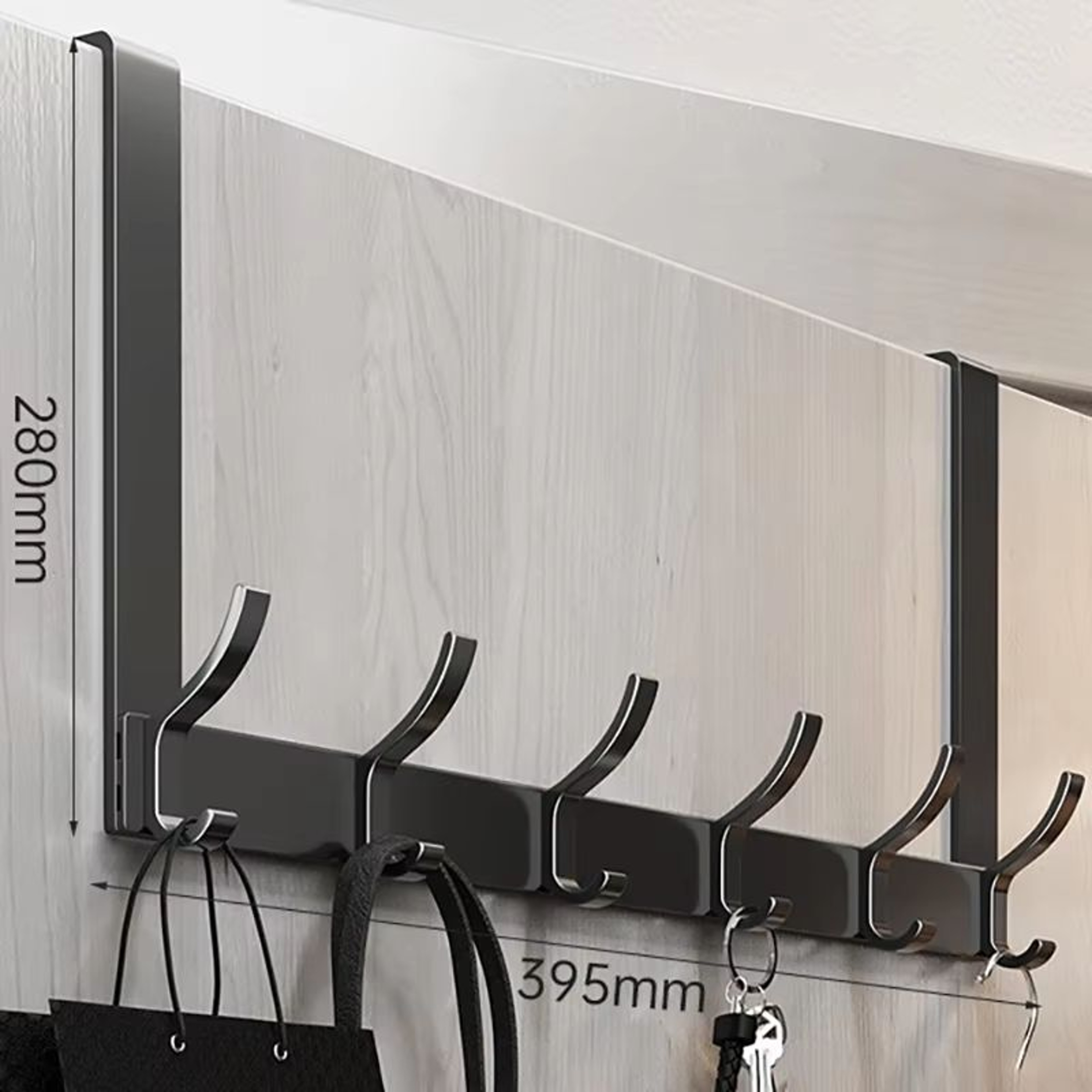 OvertheDoor Hook Organizer Rack  SpaceSaving Clothes Coat And Towel Hanger For Bathroom Or Bedroom 12