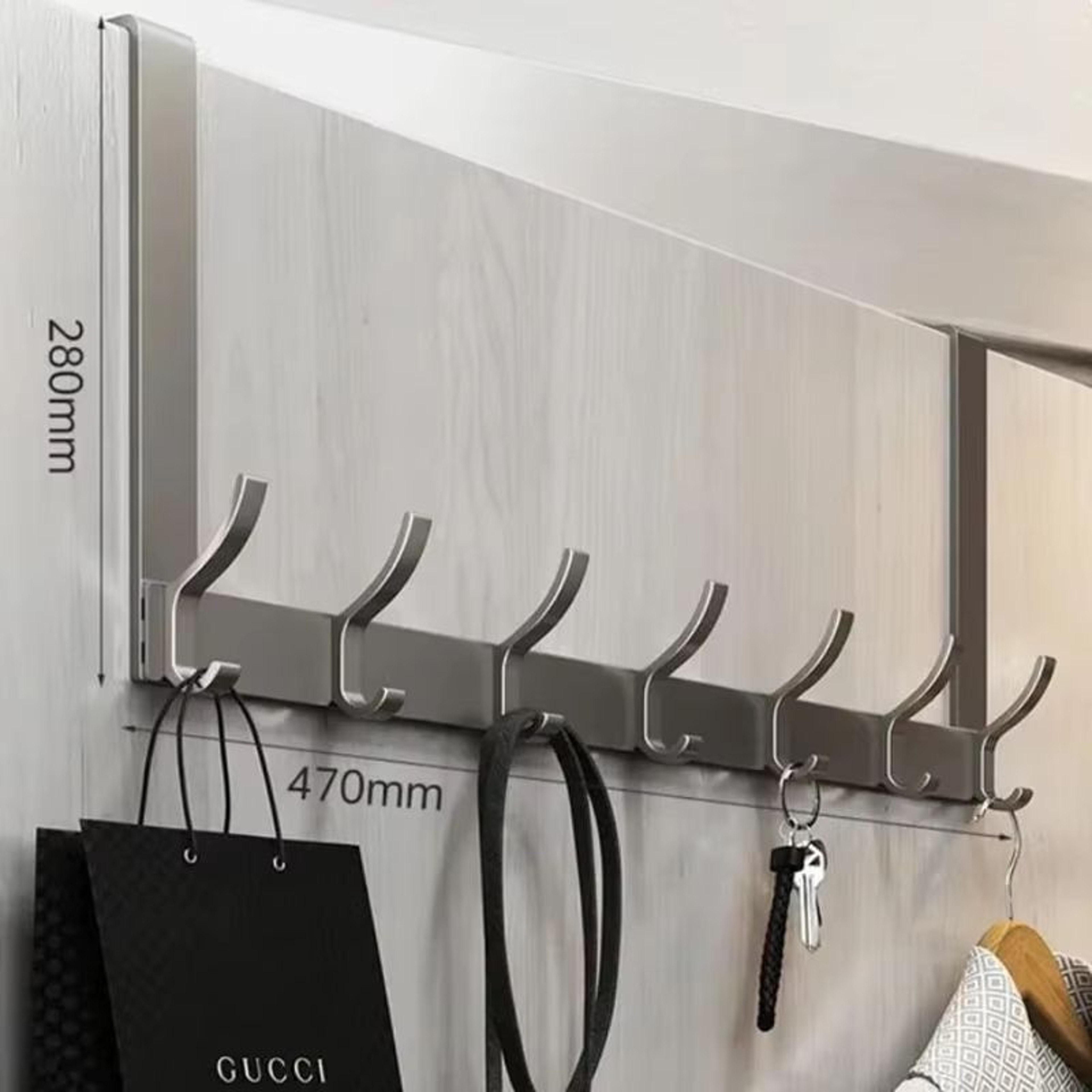 OvertheDoor Hook Organizer Rack  SpaceSaving Clothes Coat And Towel Hanger For Bathroom Or Bedroom 5