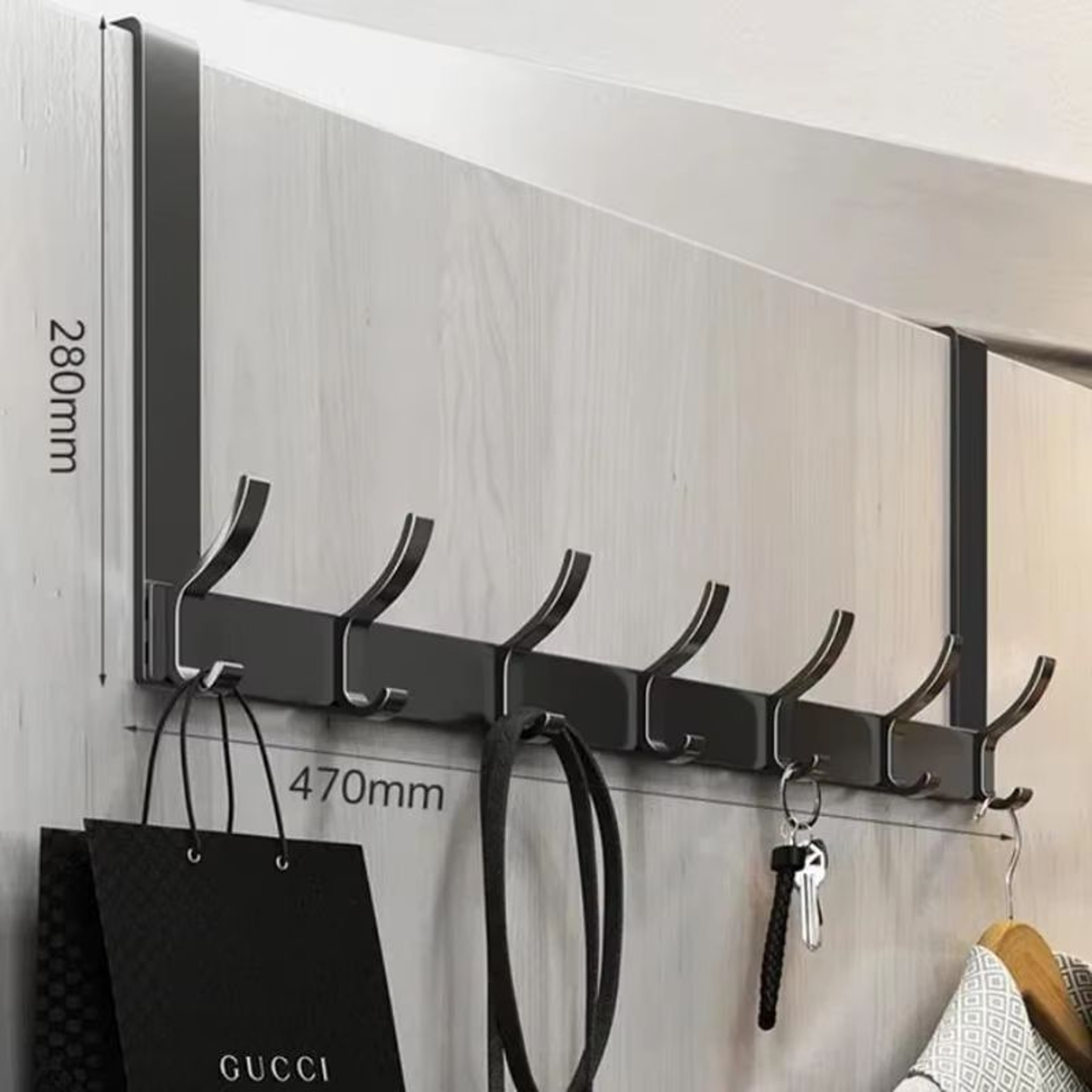 OvertheDoor Hook Organizer Rack  SpaceSaving Clothes Coat And Towel Hanger For Bathroom Or Bedroom 6