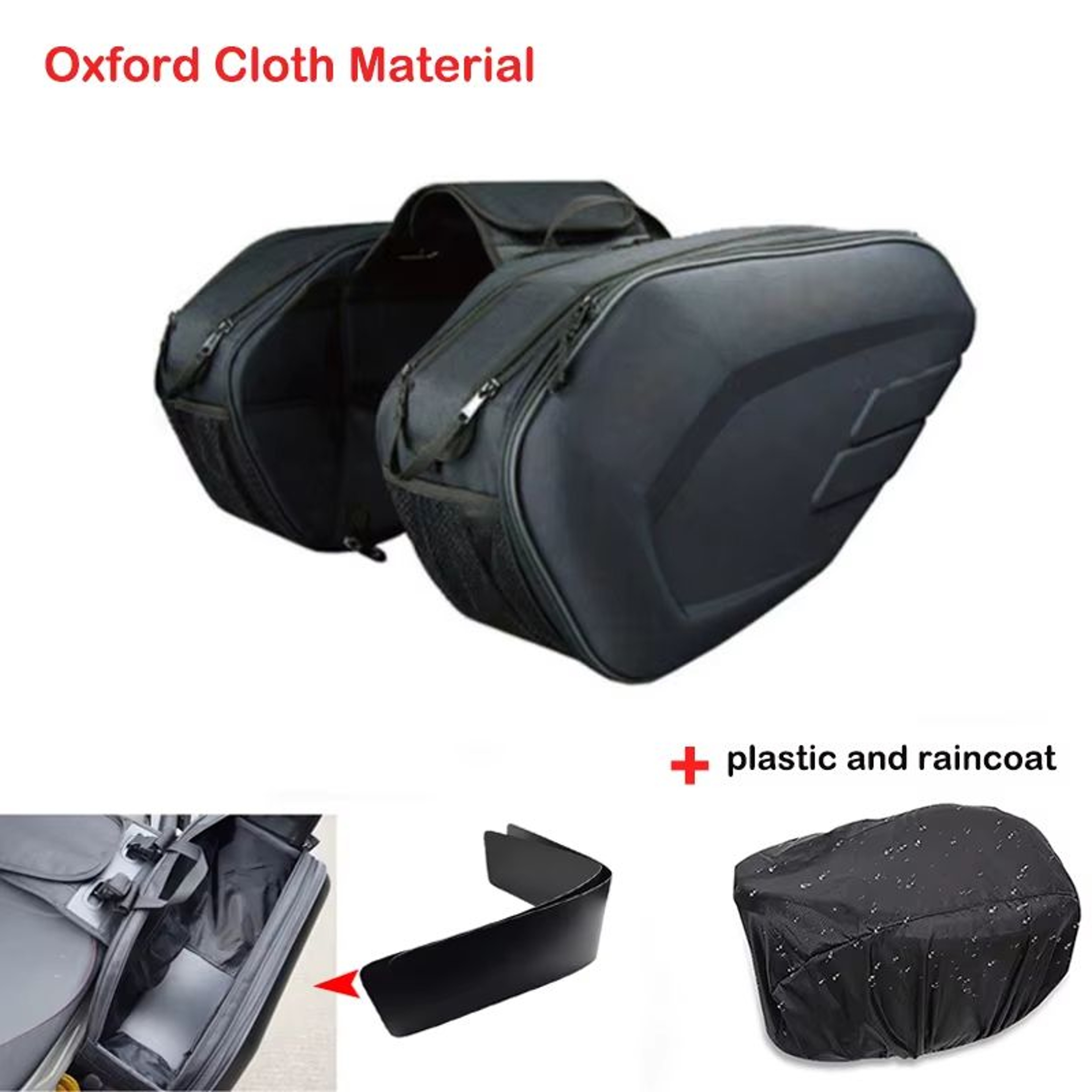 Universal Motorcycle Pannier Bags  Durable Side Luggage Storage Saddlebags 2PCS 6