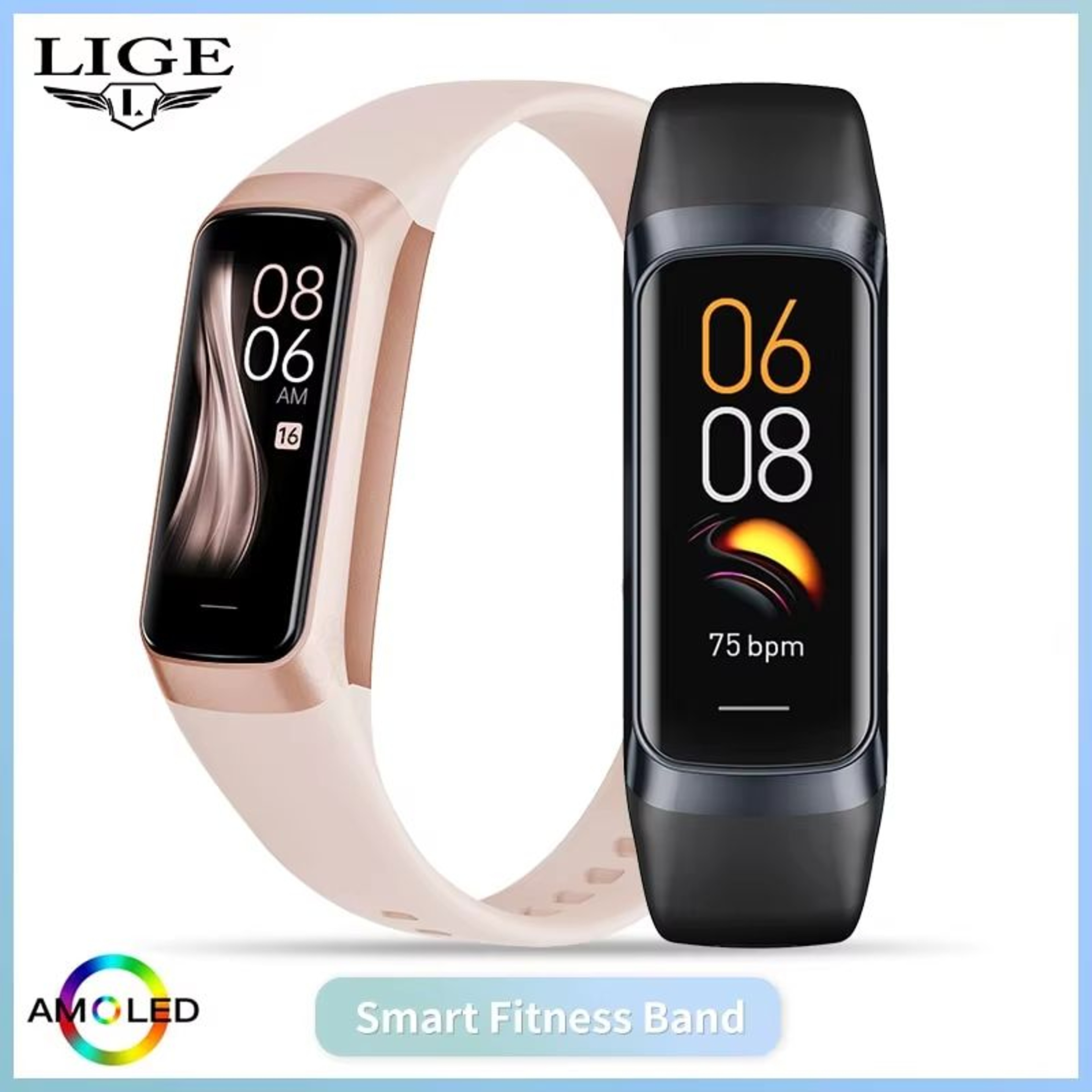 LIGE AMOLED Smart Watch 2023  Waterproof Fitness Tracker With Heart Rate  Blood Monitoring 0