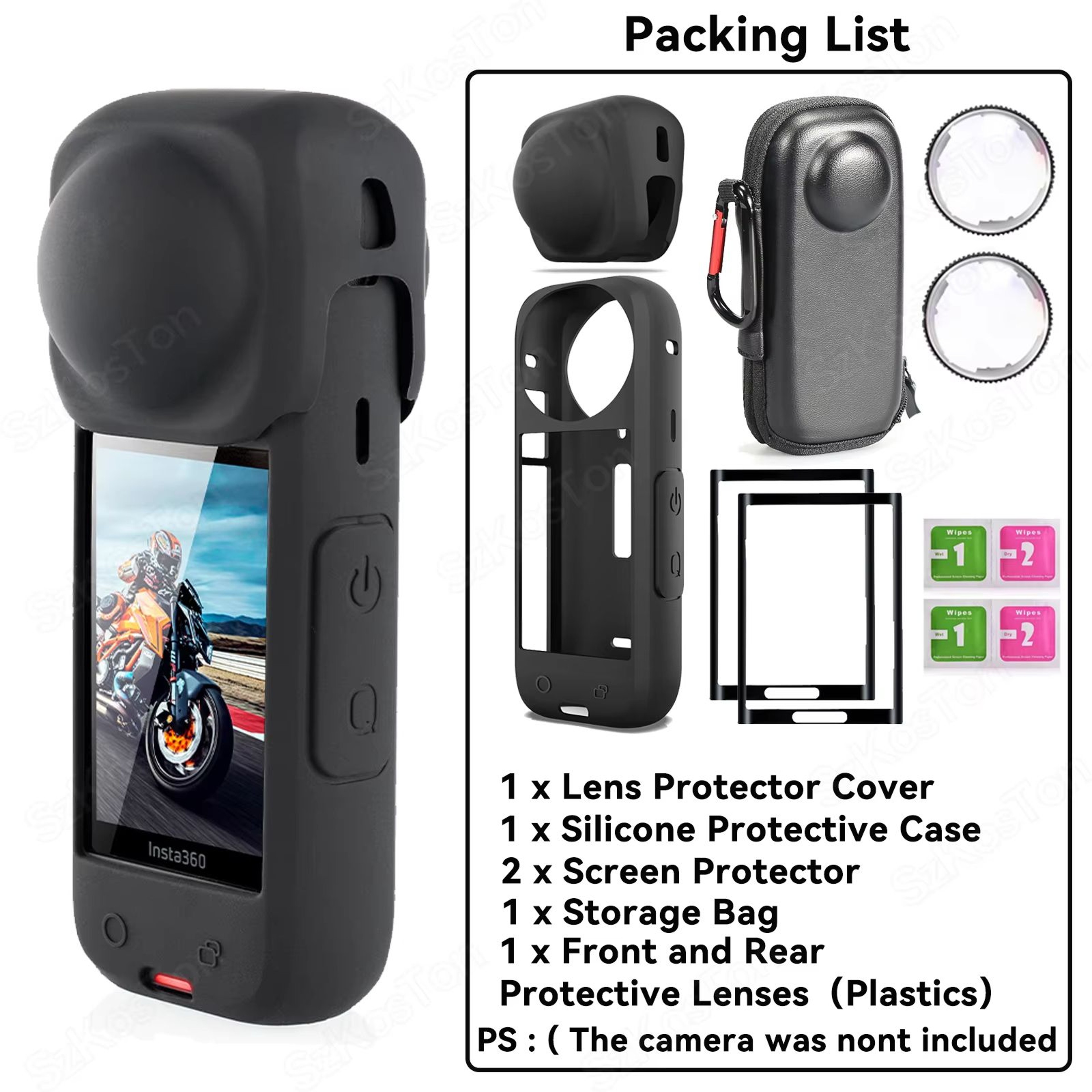 Lens Protection Kit For Insta360 X5X4  AntiScratch Lens Guards Screen Protector Film  Storage Bag 14
