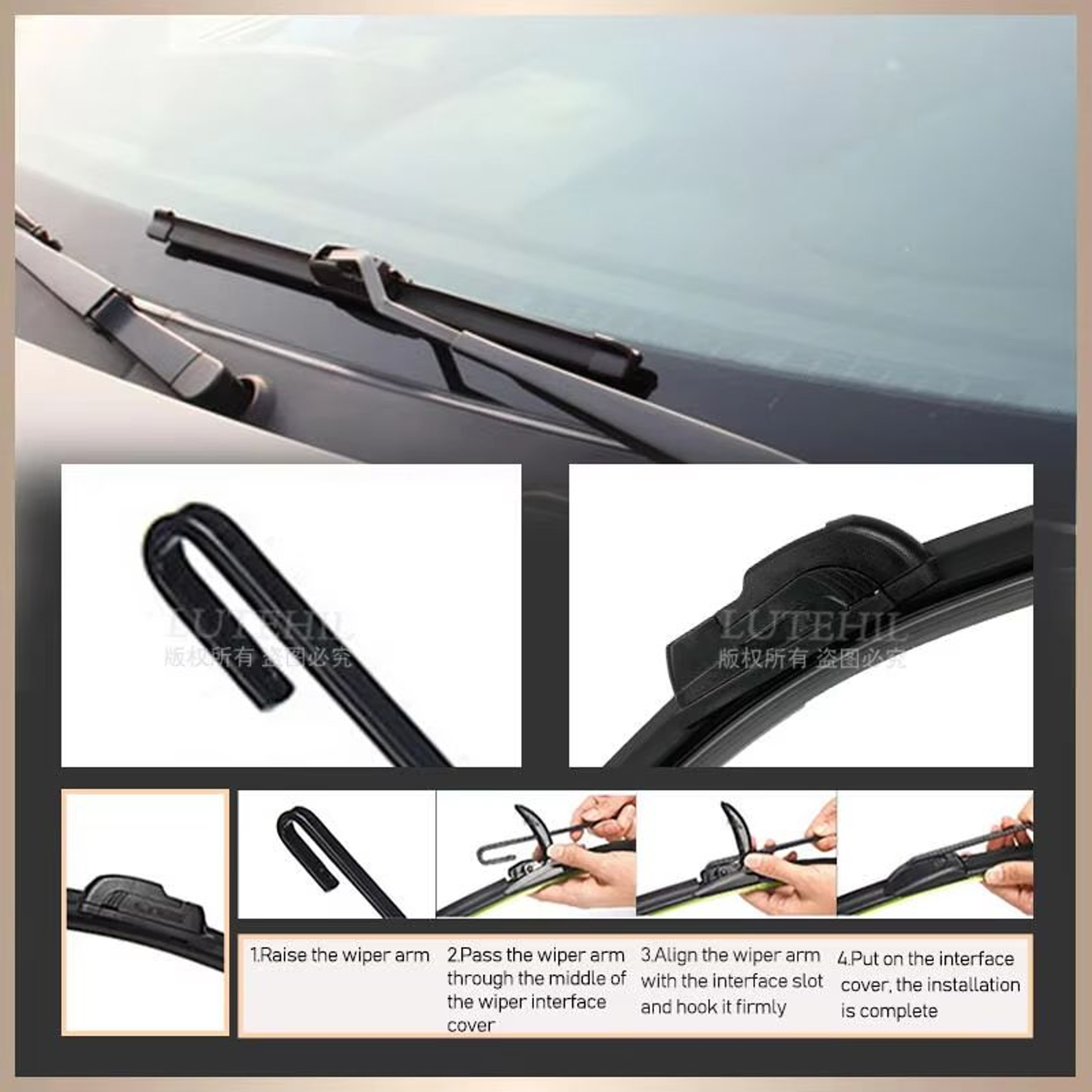 Premium Front  Rear Wiper Blades For Hyundai Kona 20172023  Windshield  Window Protection 0