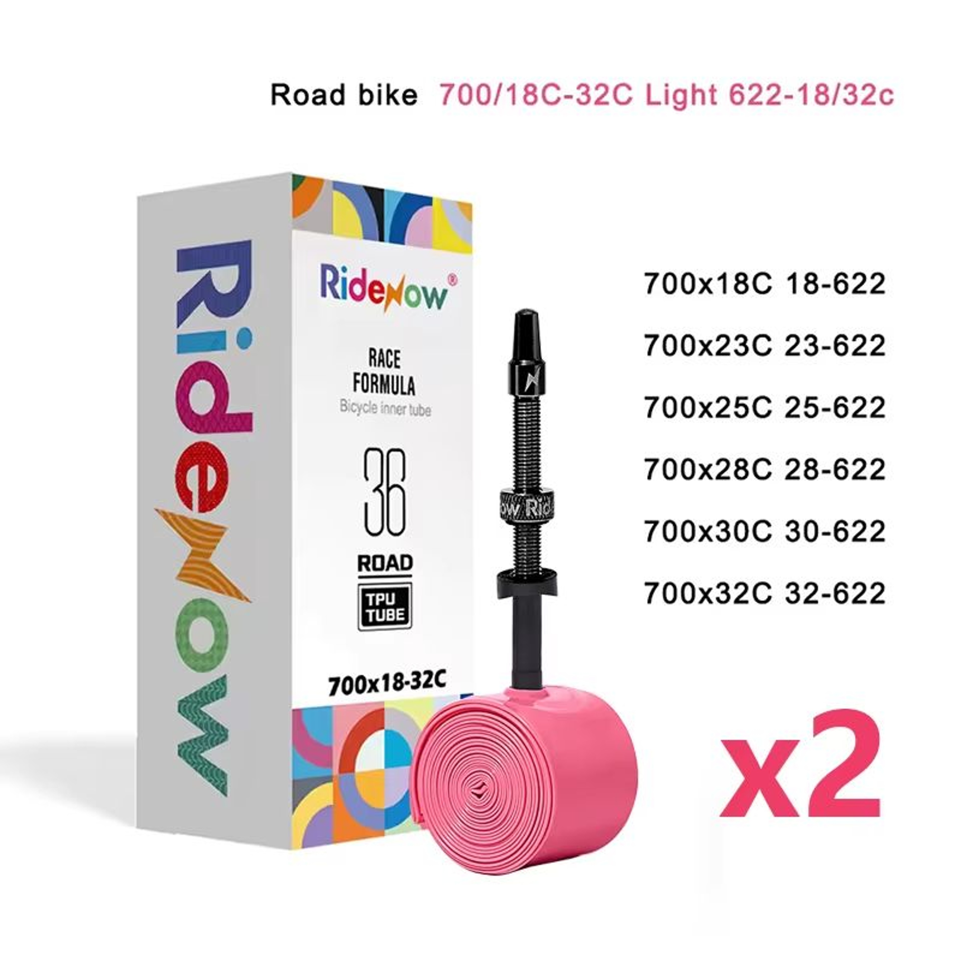 Ridenow 700c Road Bike TPU Inner Tube With Upgraded Metal Nozzle And Removable Valve Core 7