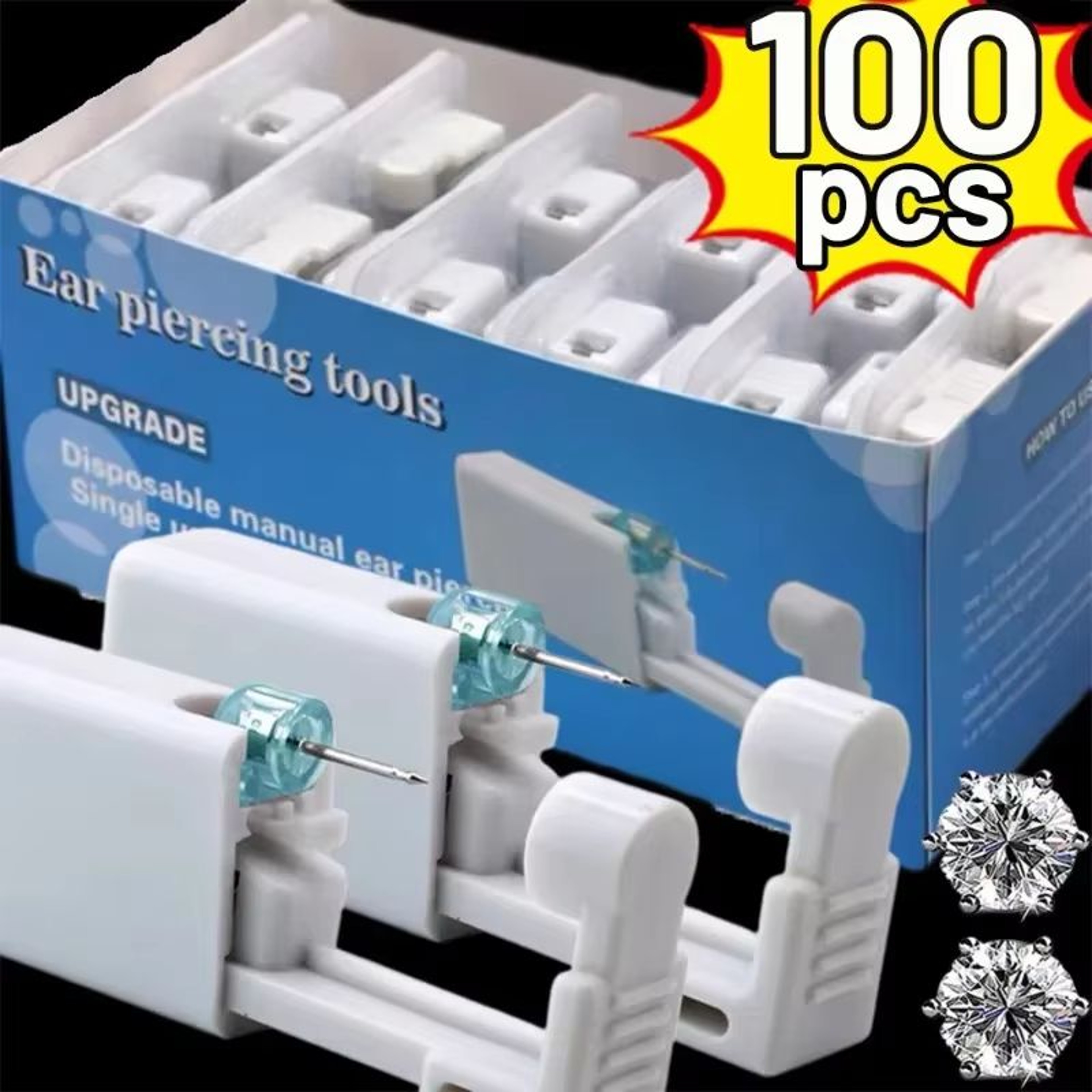 Safety Ear Piercing Gun Kit  Disposable Sterile Ear Piercing Device For Women And Men 0