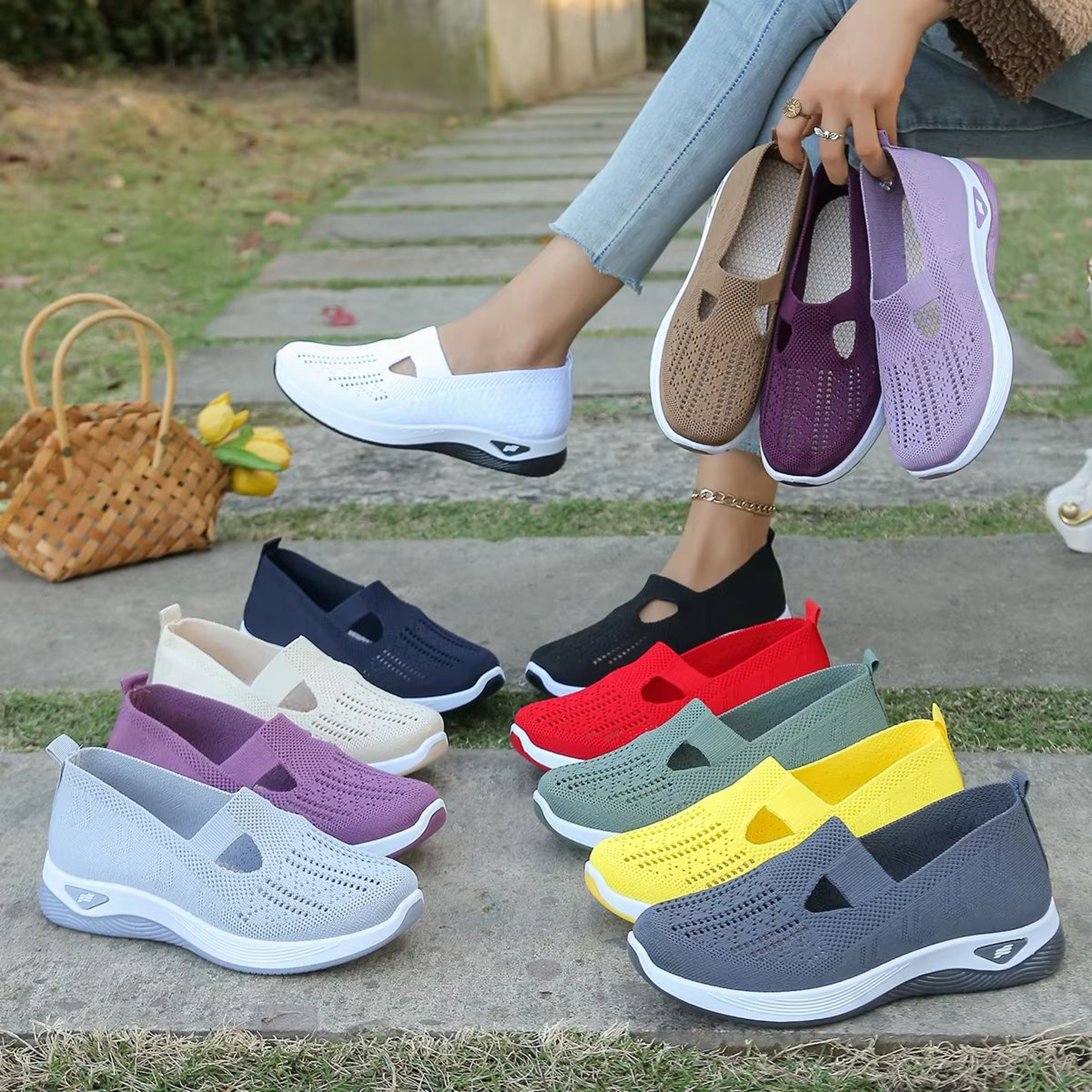 AirFlex Womens Breathable Walking Shoes  Lightweight SoftSoled Casual Sneakers 5