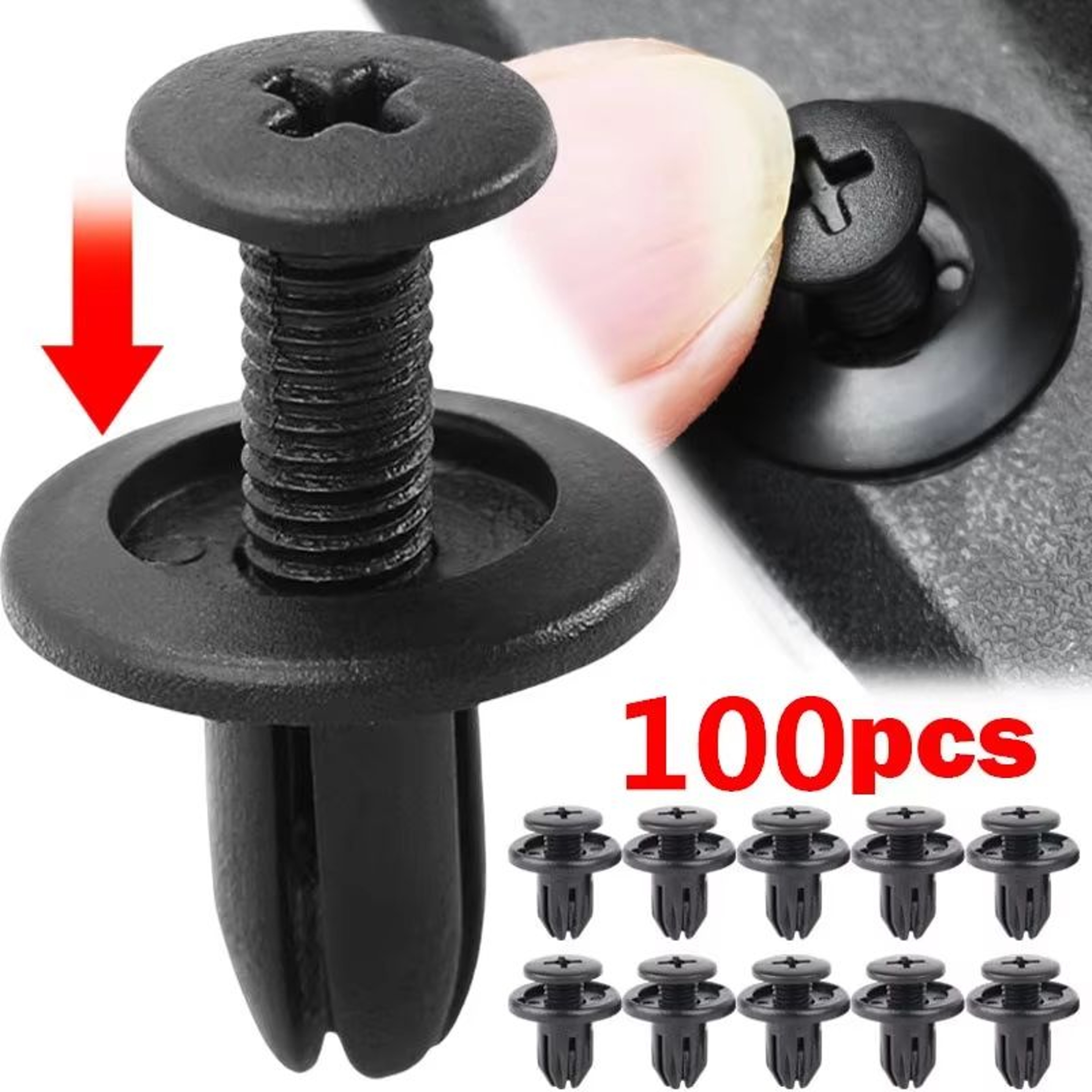 Universal 8mm Plastic Car Rivet Fasteners  Durable Fender  Bumper Clips For Toyota Kia Nissan And Y 0