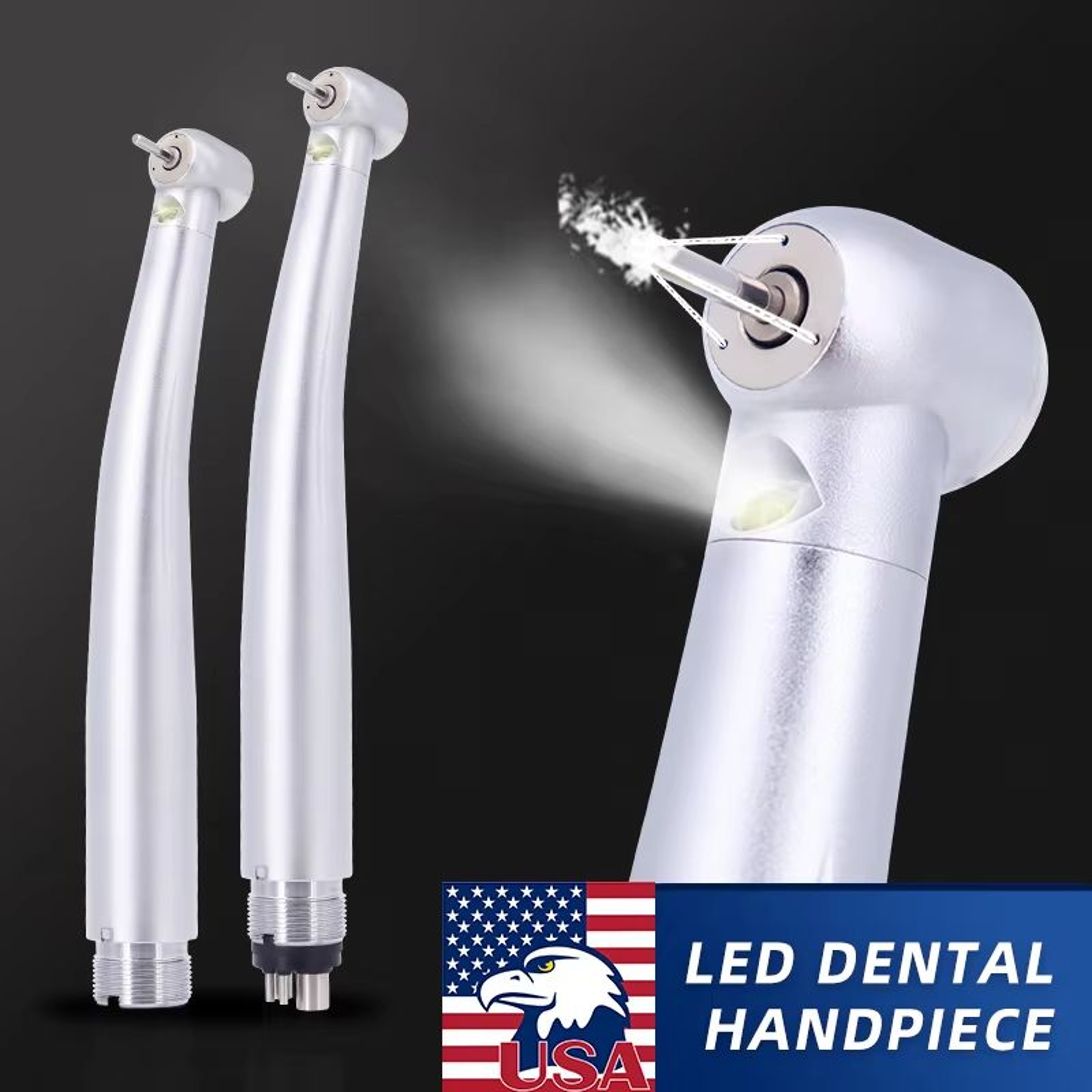 LED Dental HighSpeed Handpiece  Professional Air Turbine With Push Button  Ceramic Bearings B2M4 0