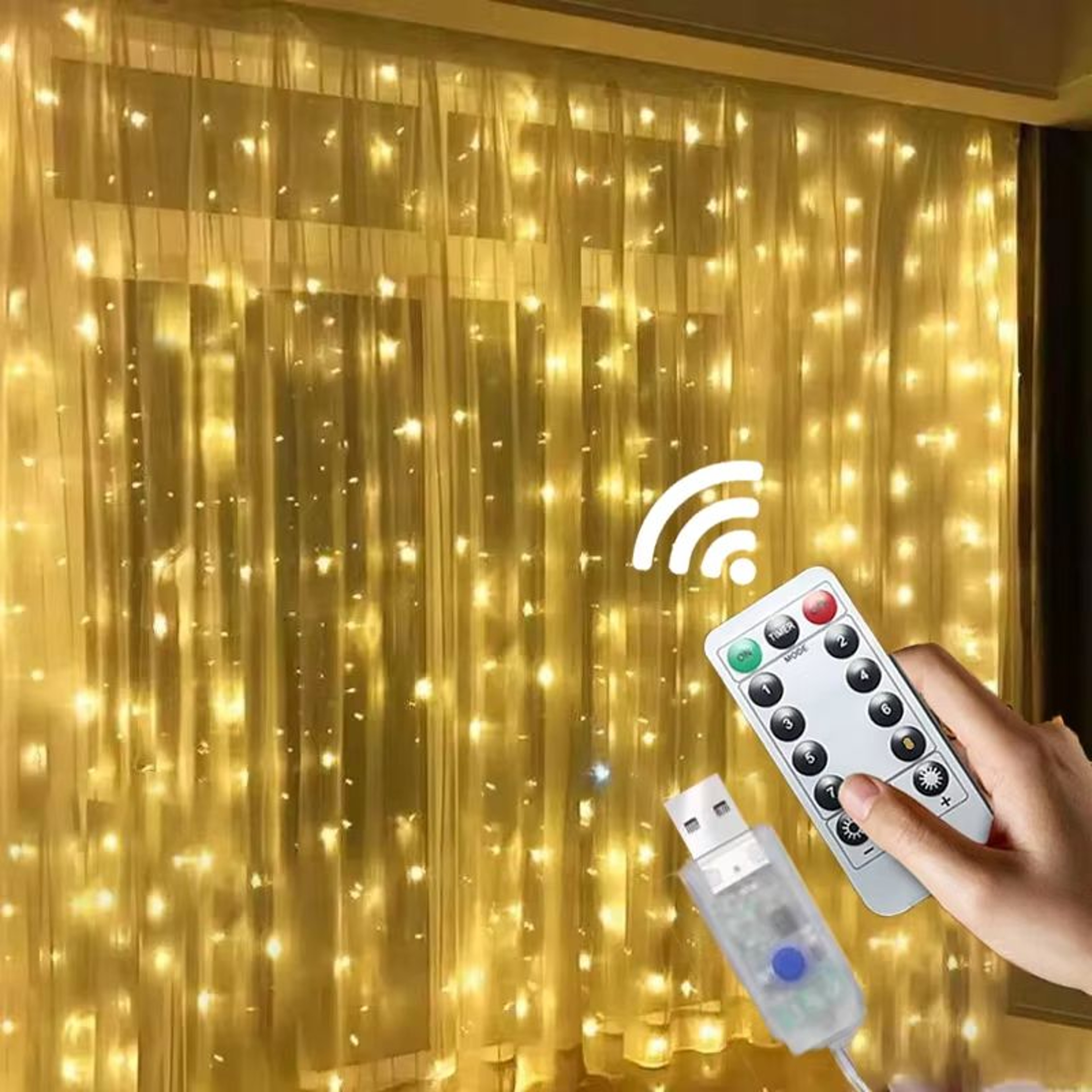 3M LED Curtain Fairy Lights  Warm  Festive Icicle String Lights For Christmas Weddings And Home Dec 0