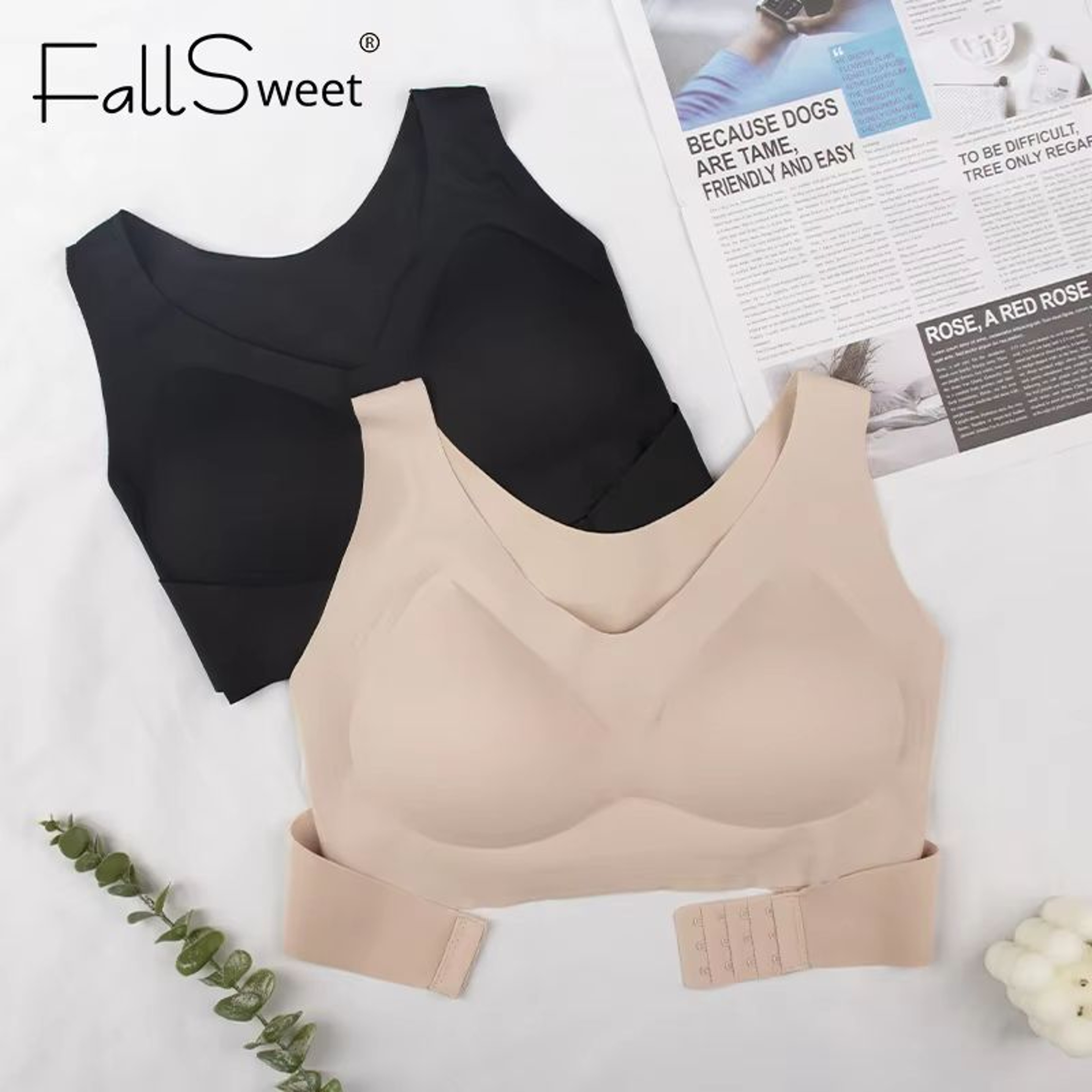 FallSweet Seamless Posture Support Bra  Wireless PushUp Comfort With Cross Back Design 1