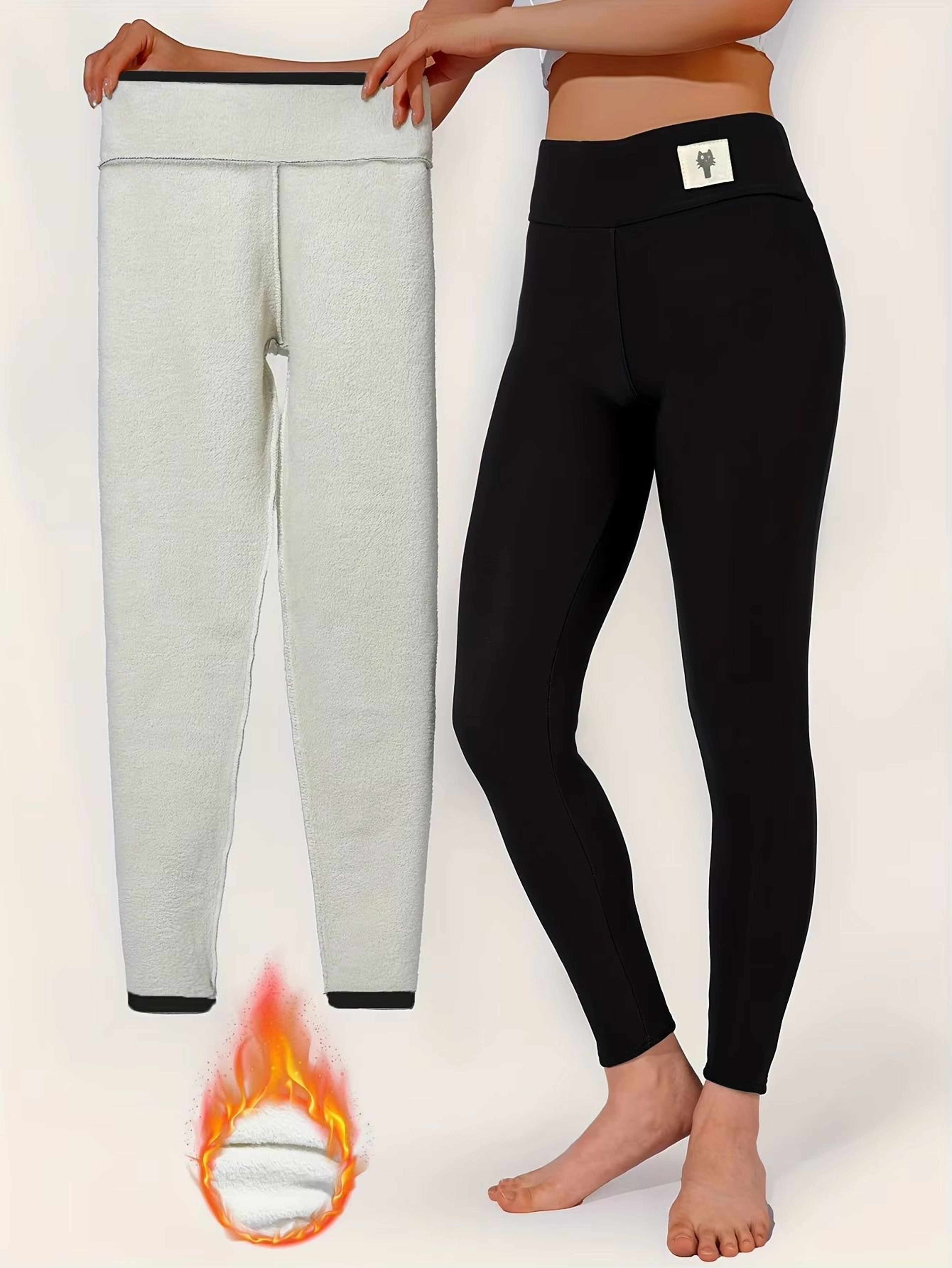 UltraSoft HighWaist Fleece Leggings  Warm Velvet Winter Tights For Women 4