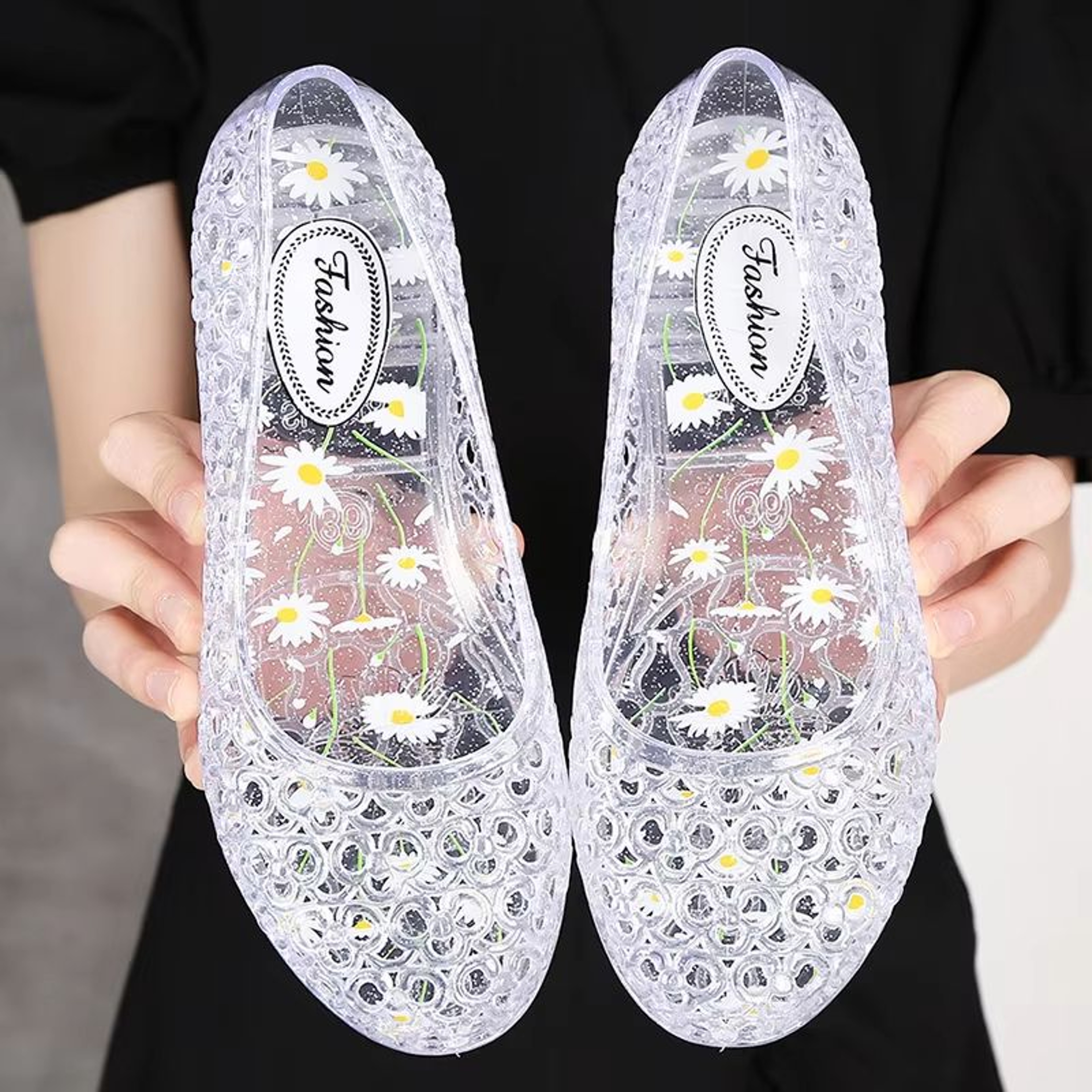 CrystalWave Womens Sequin Jelly Sandals  Lightweight Flat Beach Shoes For Everyday Comfort 0