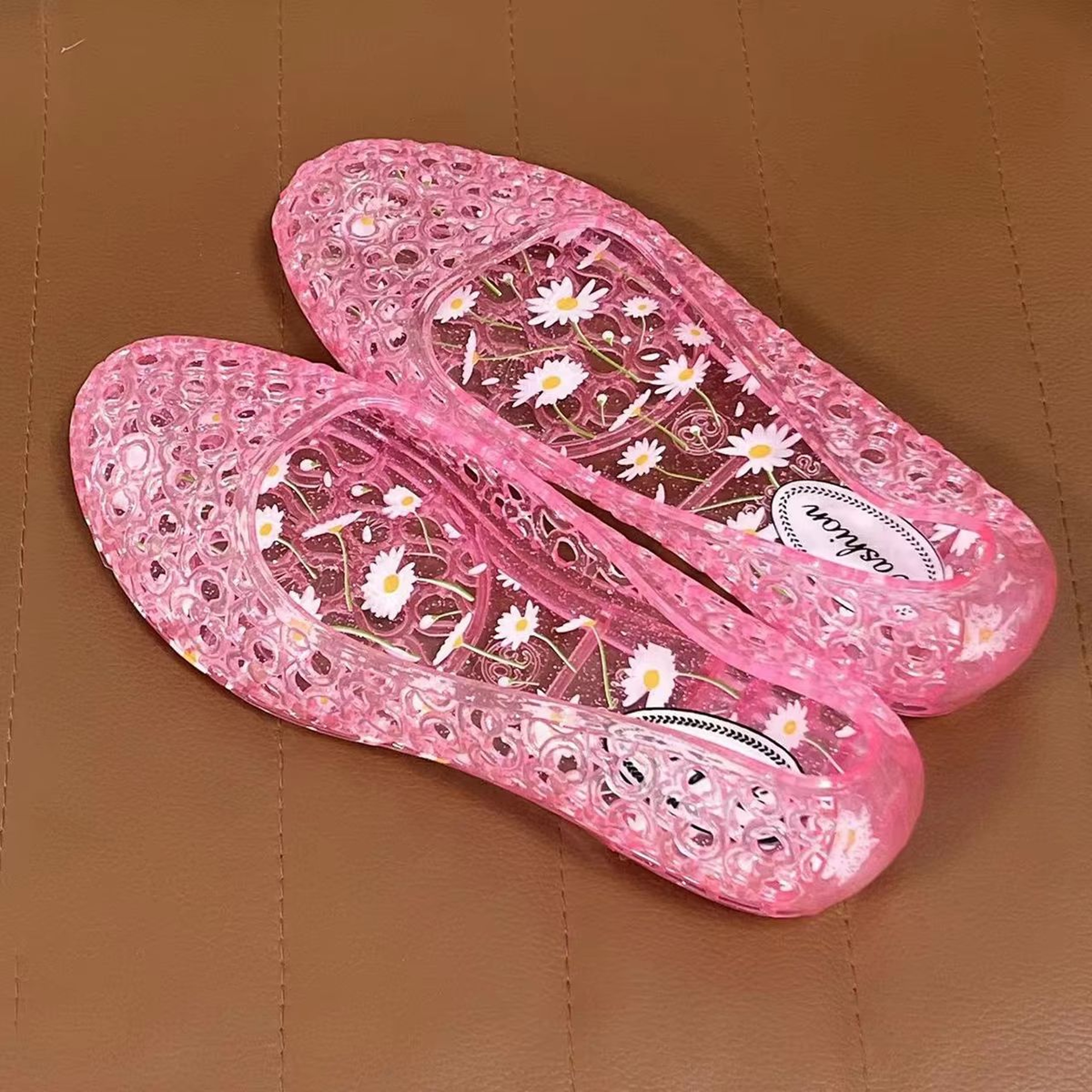 CrystalWave Womens Sequin Jelly Sandals  Lightweight Flat Beach Shoes For Everyday Comfort 5