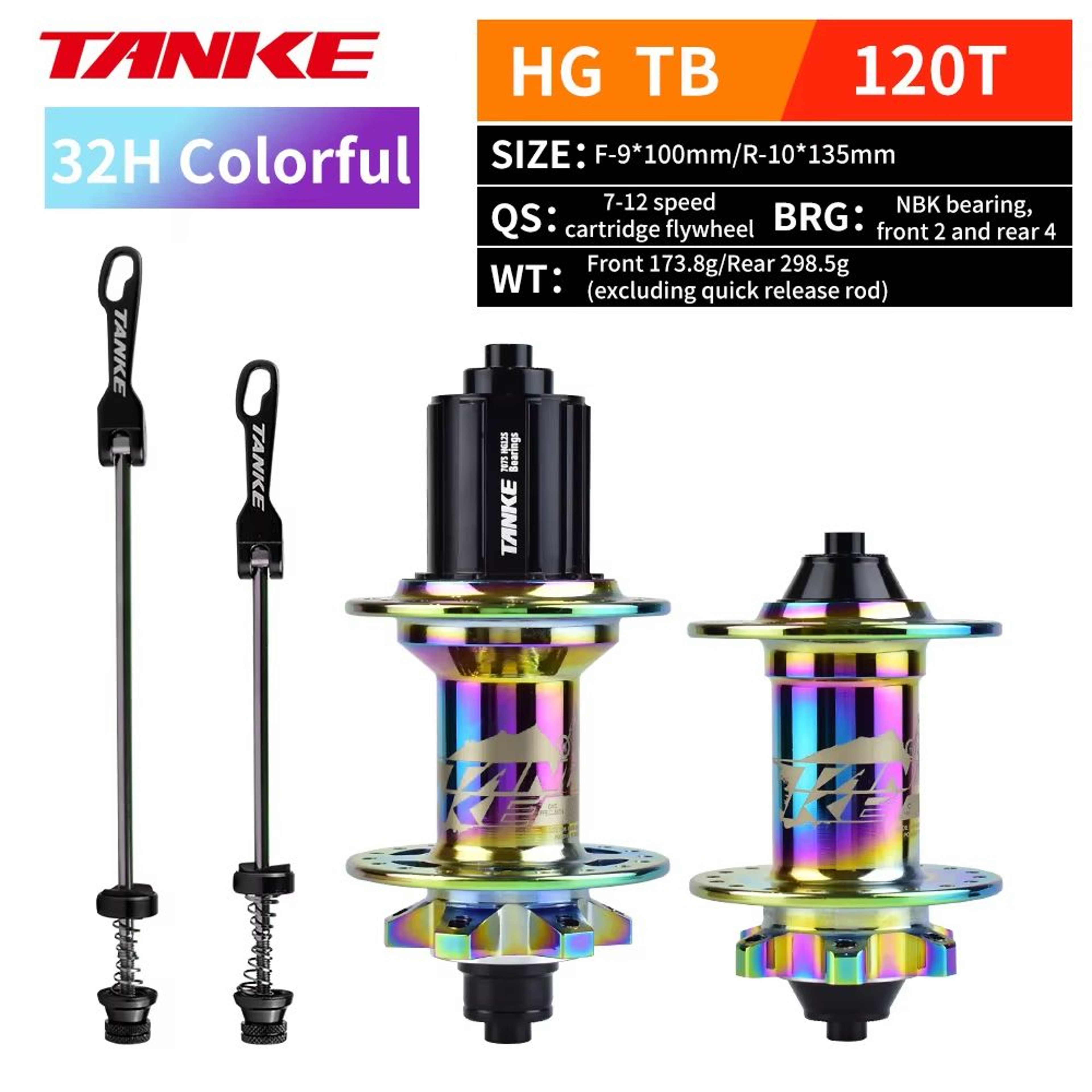 Universal TANKE 120 Click Hub  FrontRear 3236Hole Disc Brake MTB Hub For 812 Speed 7