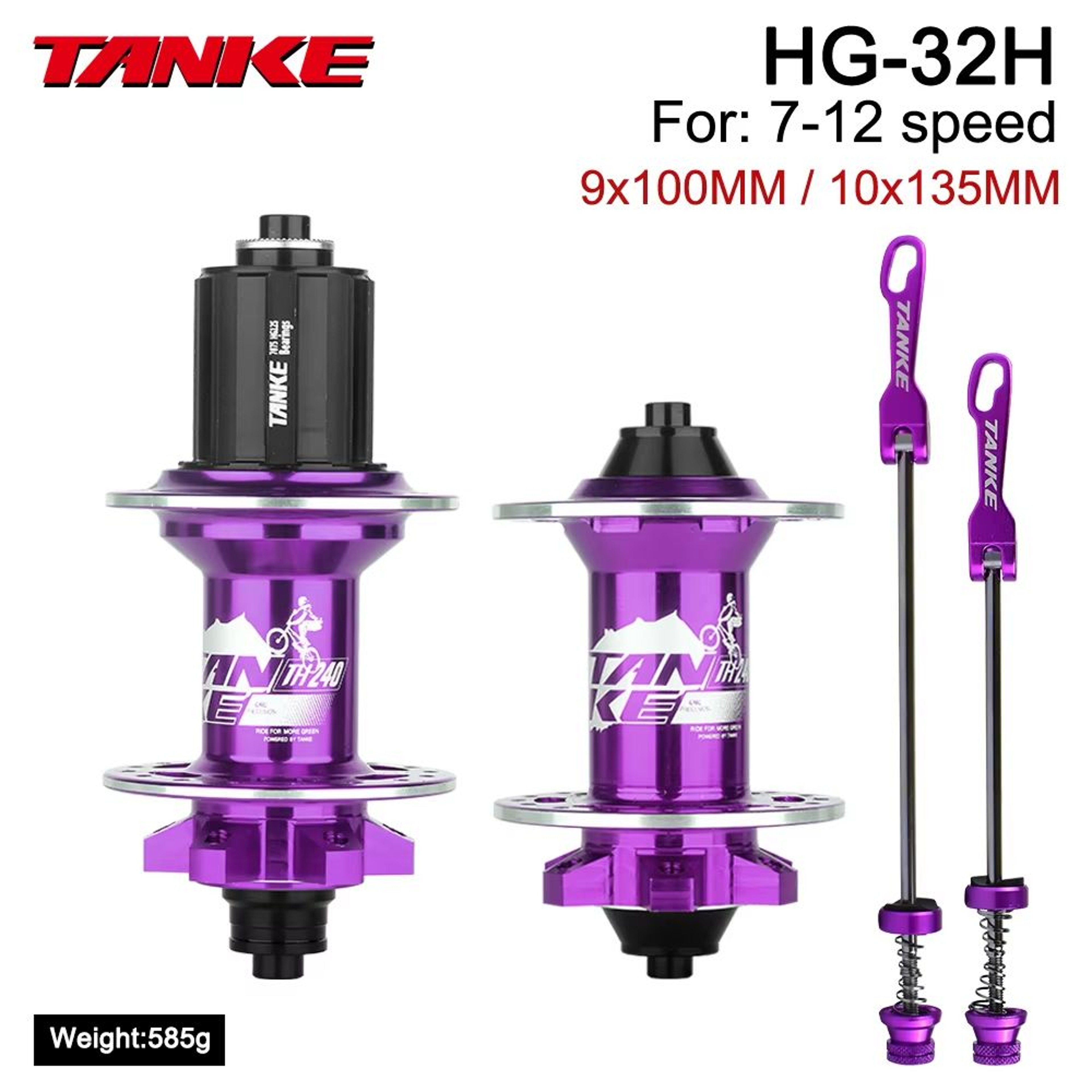 Universal TANKE 120 Click Hub  FrontRear 3236Hole Disc Brake MTB Hub For 812 Speed 10