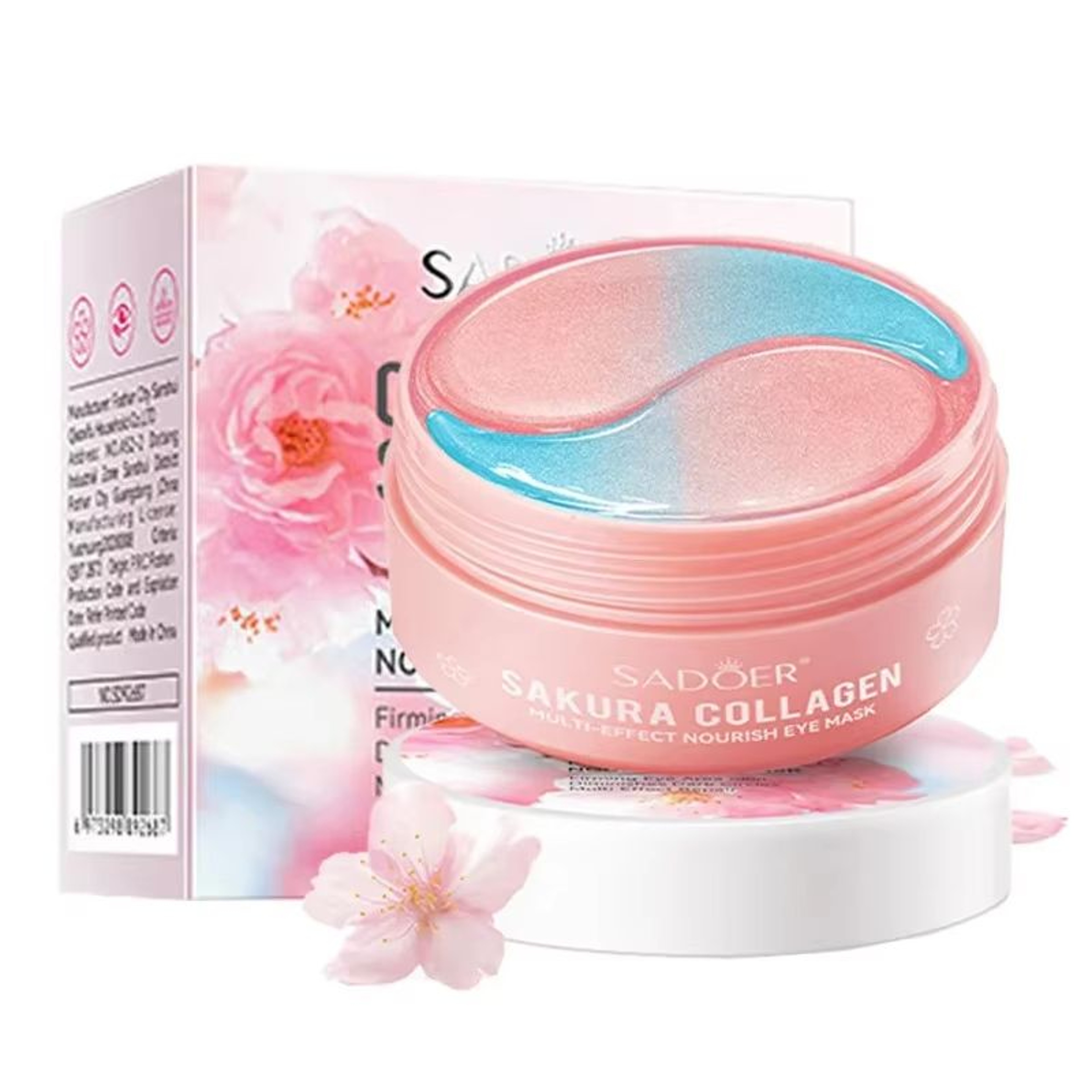 SADOER Sakura Collagen Eye Mask  60pcs  AntiDark Circles Puffiness  Wrinkle Care 0
