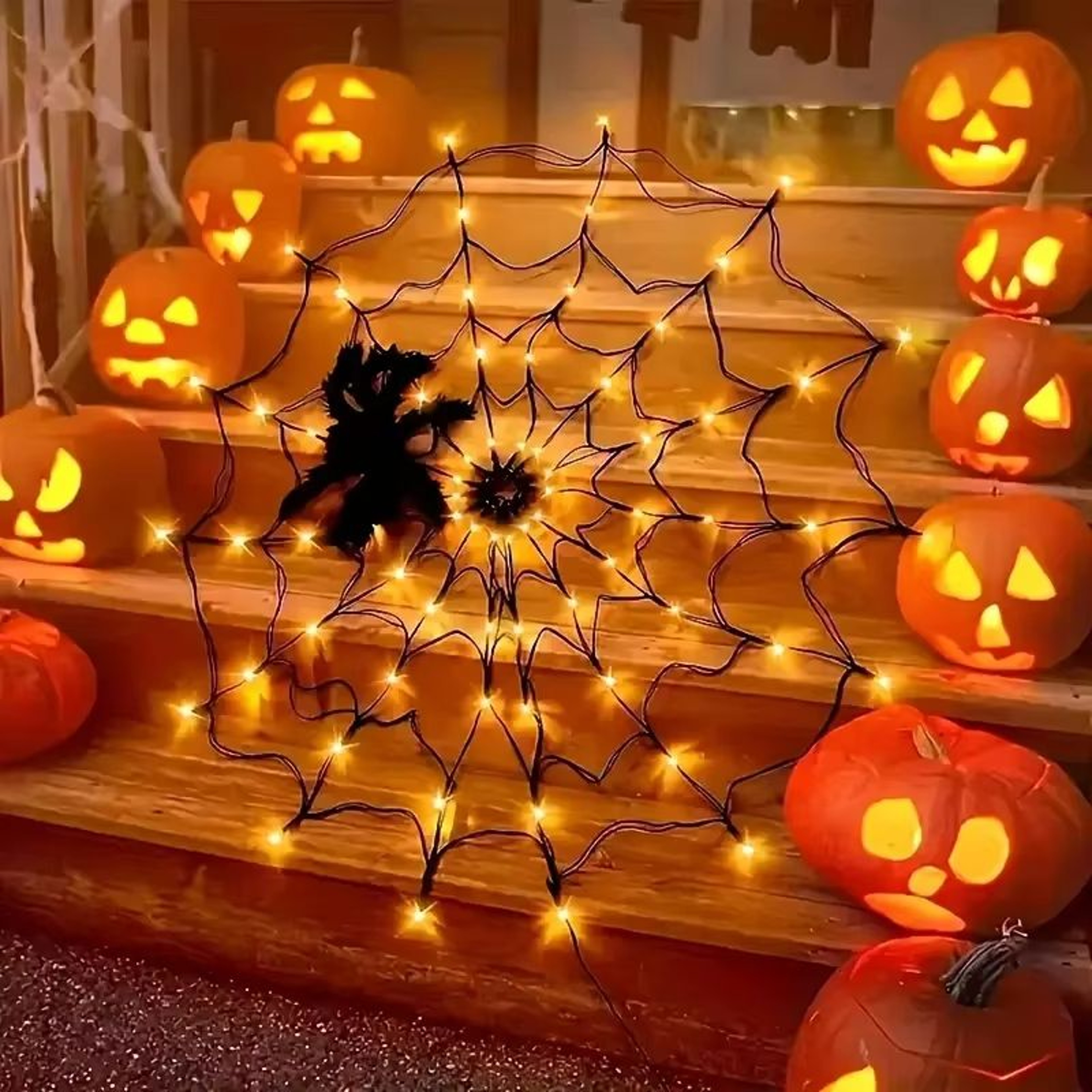 Halloween LED Spider Web String Lights  Ghost Festival Atmosphere Decoration 0