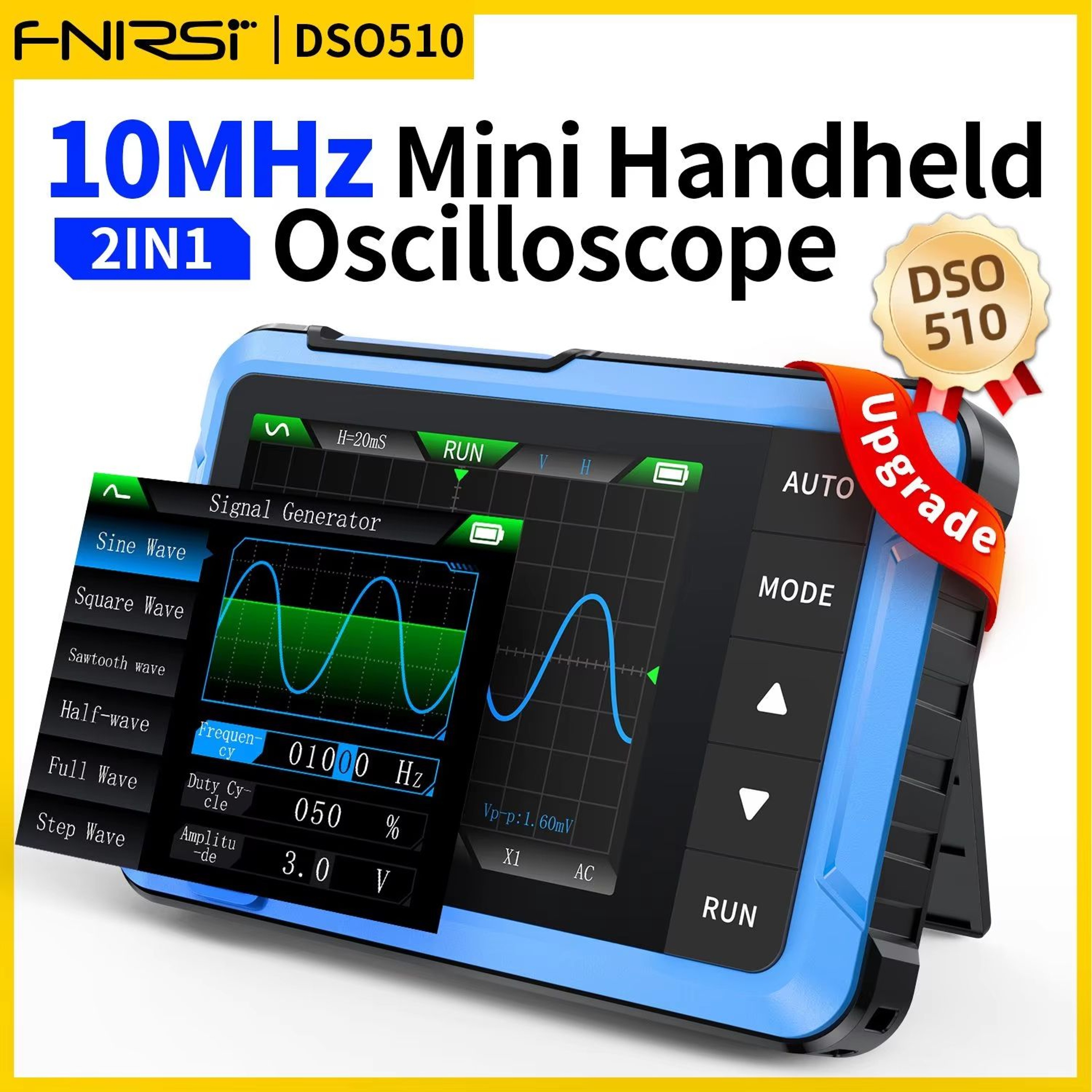 FNIRSI DSO510152153 Mini Digital Oscilloscope  Portable 2in1 Electronic Repair Tool With 48MSs Samp 0