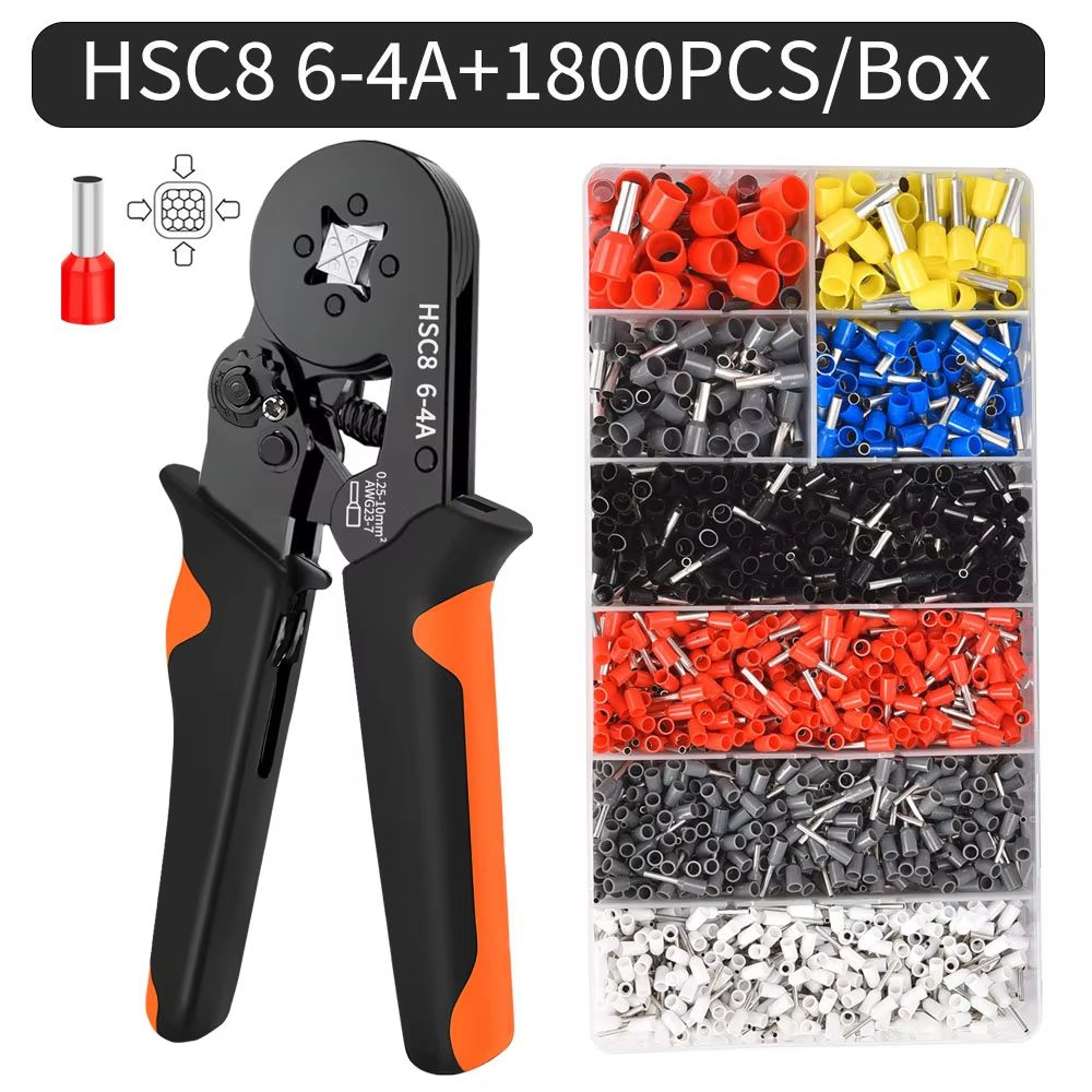 ProCrimp HexShank SelfAdjustable Ratchet Ferrule Crimping Tool Kit 02510 Mmsq  AWG 237 10