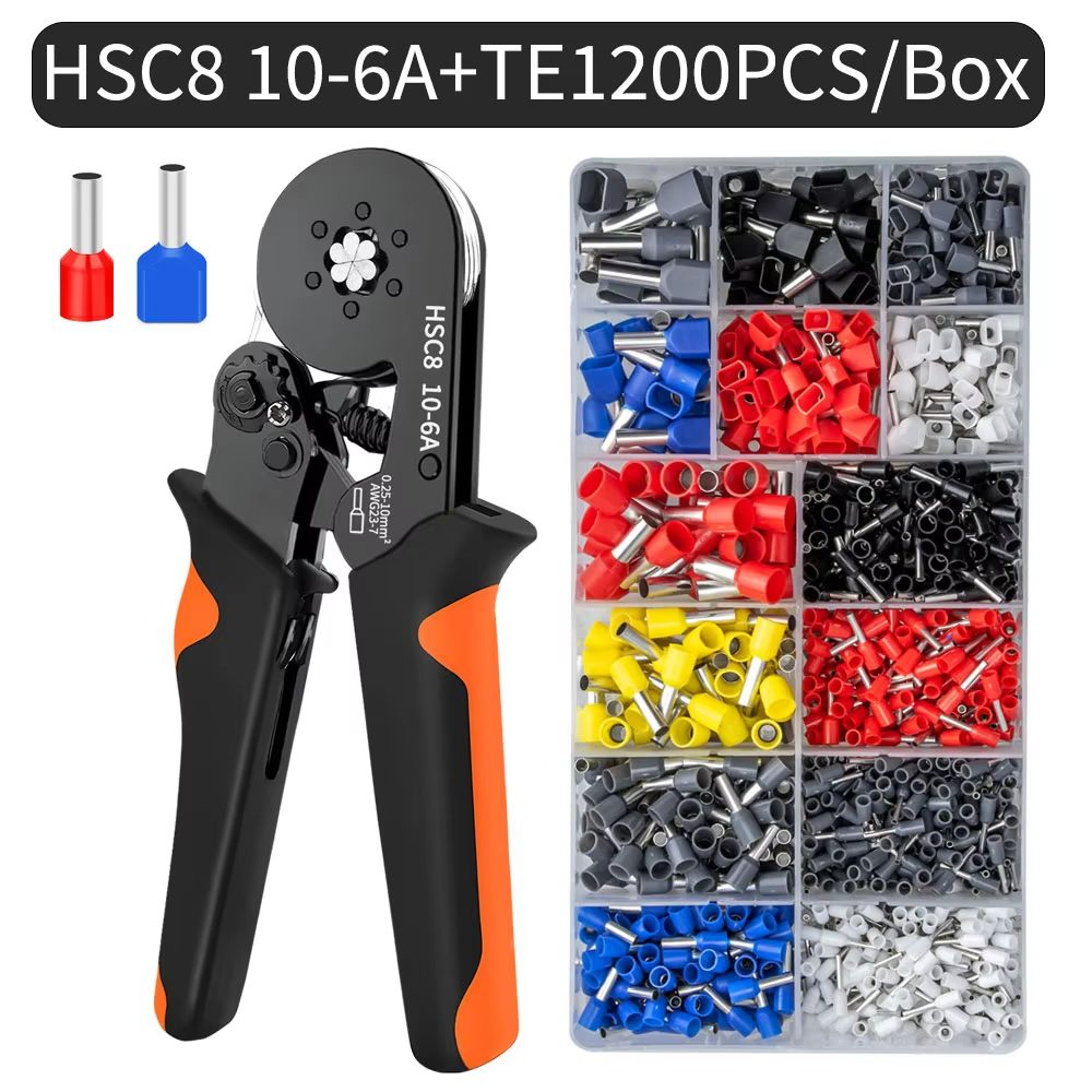 ProCrimp HexShank SelfAdjustable Ratchet Ferrule Crimping Tool Kit 02510 Mmsq  AWG 237 14