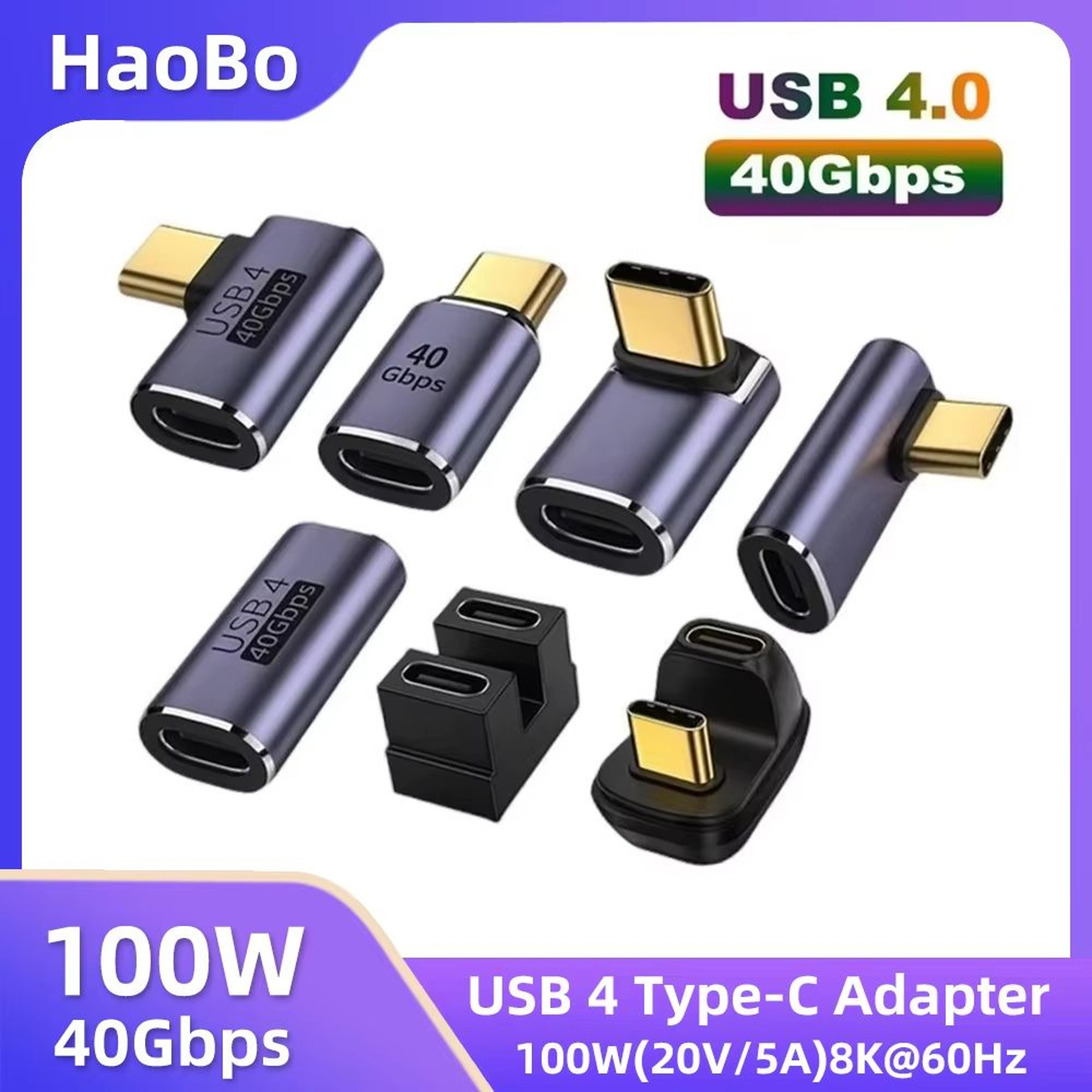 USB40 40Gbps 90 TypeC Adapter  100W Fast Charging  Data Converter For MacBook 0