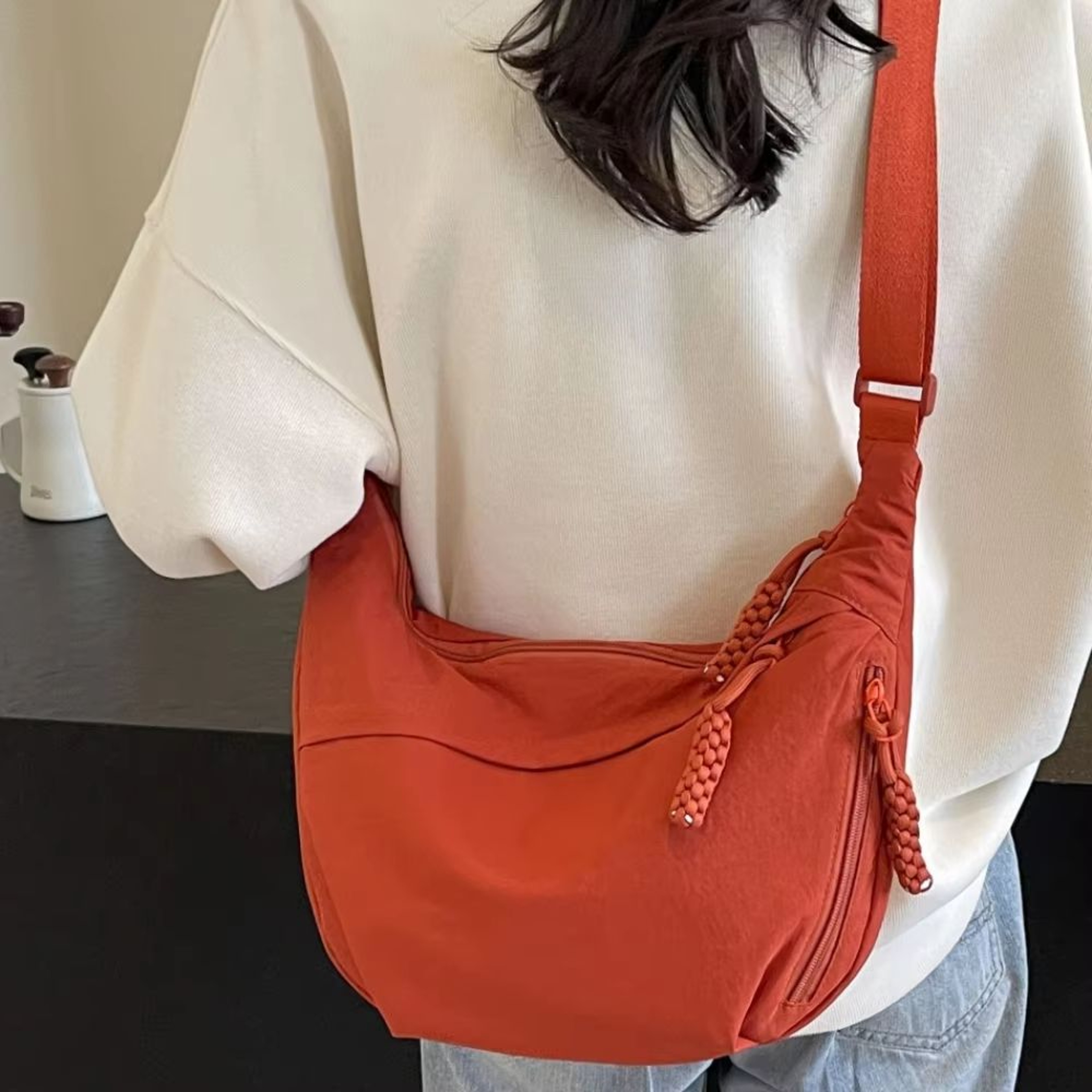 Canvas Crossbody Bag  Large Capacity Lightweight Shoulder Bag 0