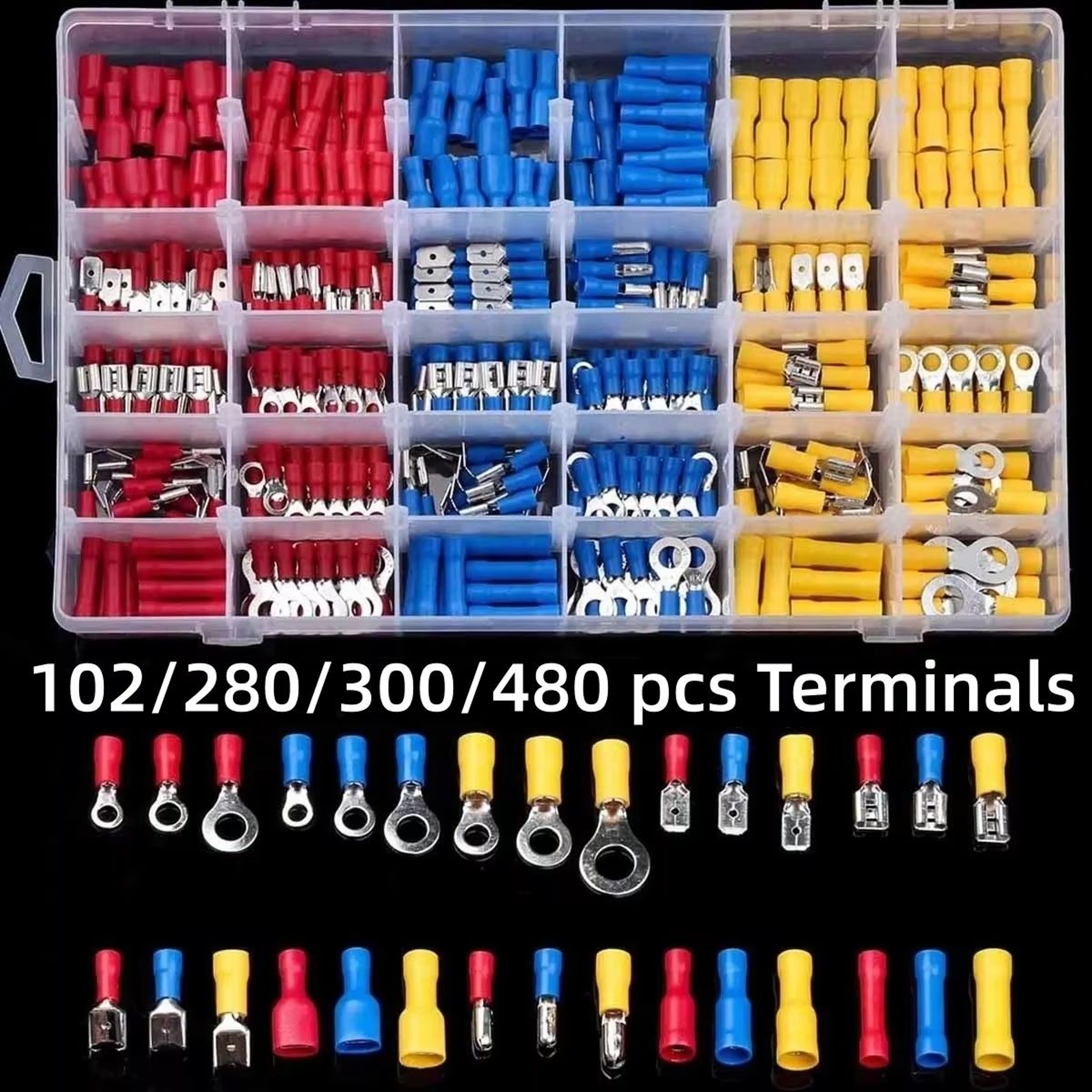 AllInOne Insulated Crimp Terminal Connector Kit  Male  Female Wire Terminal Assortment 0