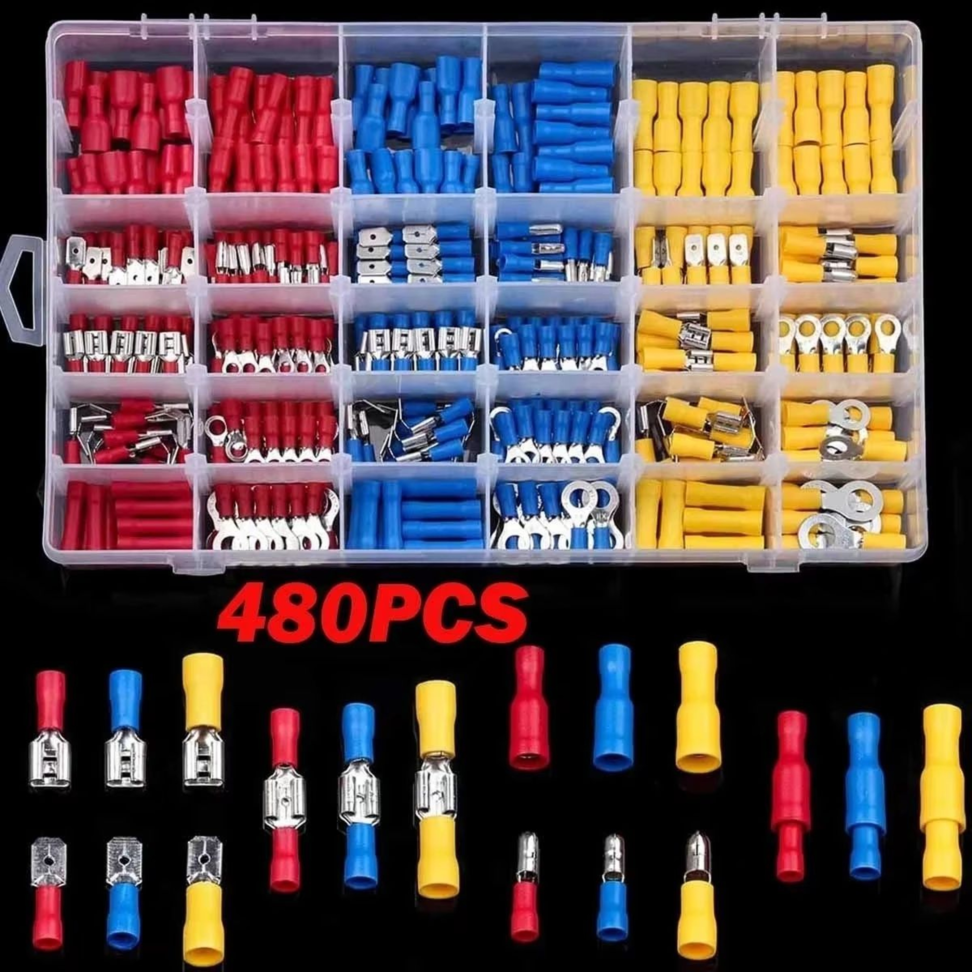 AllInOne Insulated Crimp Terminal Connector Kit  Male  Female Wire Terminal Assortment 2