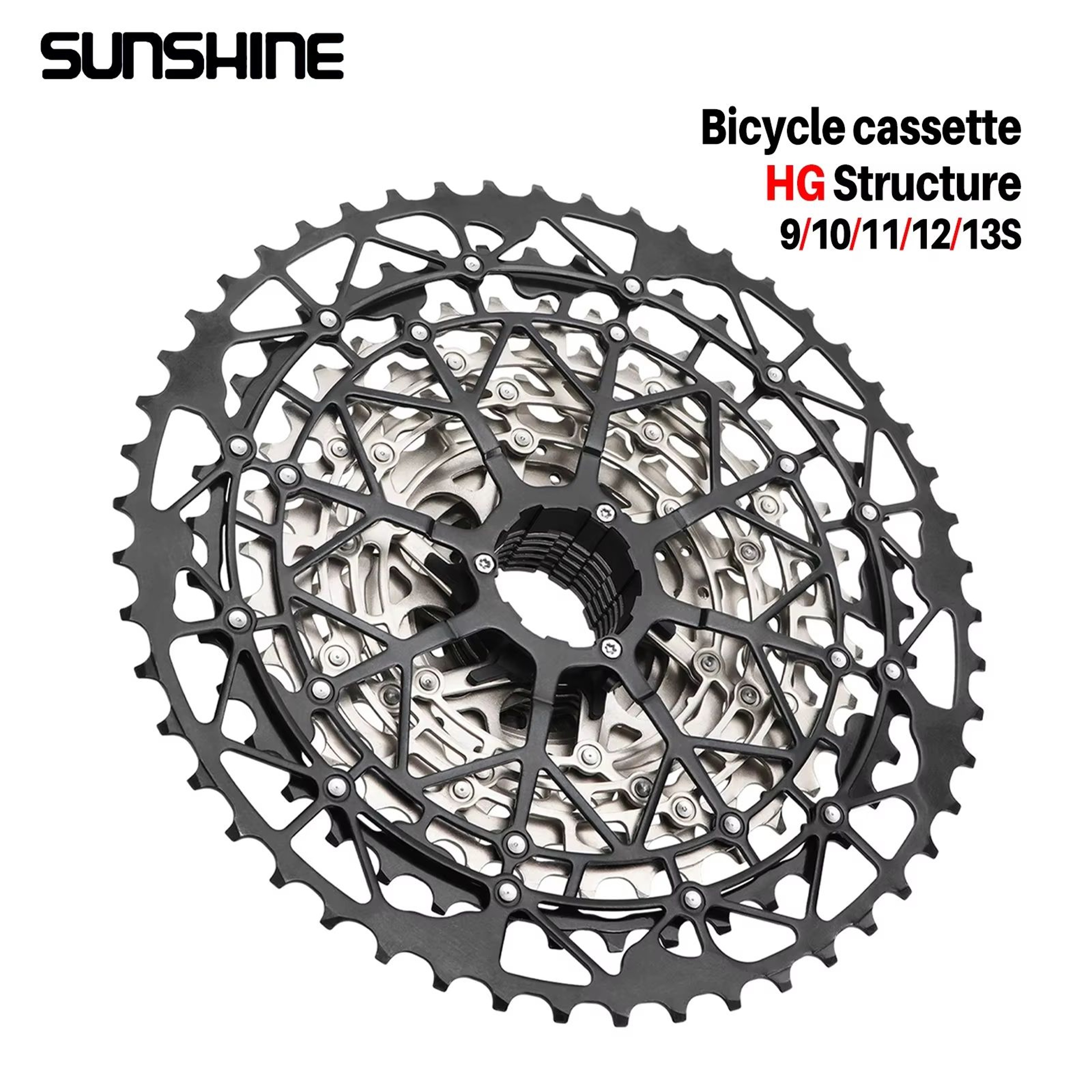 SUNSHINE Ultralight HG CarbonSteel Cassette 913 Speed  Performance Drivetrain Upgrade 0