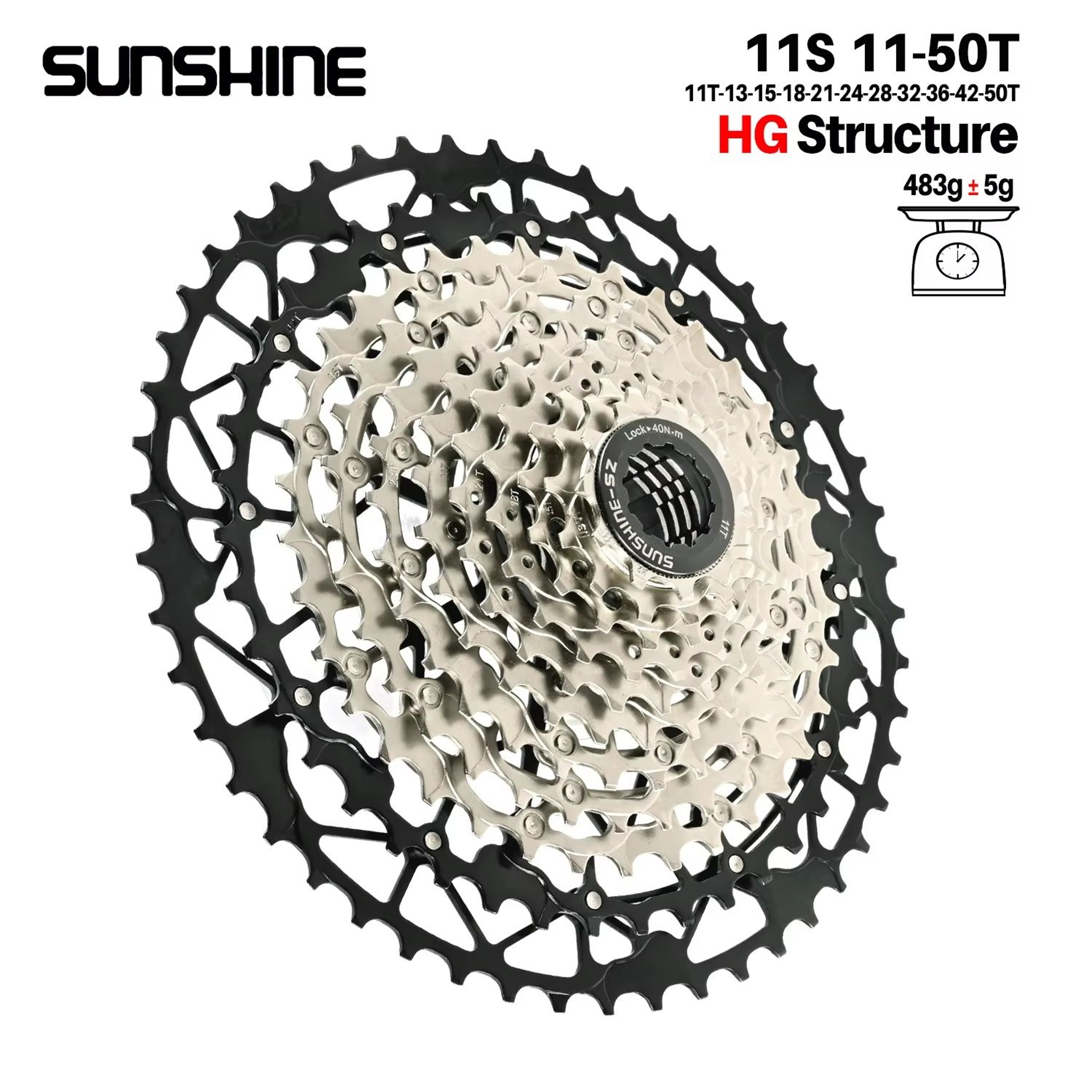 SUNSHINE Ultralight HG CarbonSteel Cassette 913 Speed  Performance Drivetrain Upgrade 17
