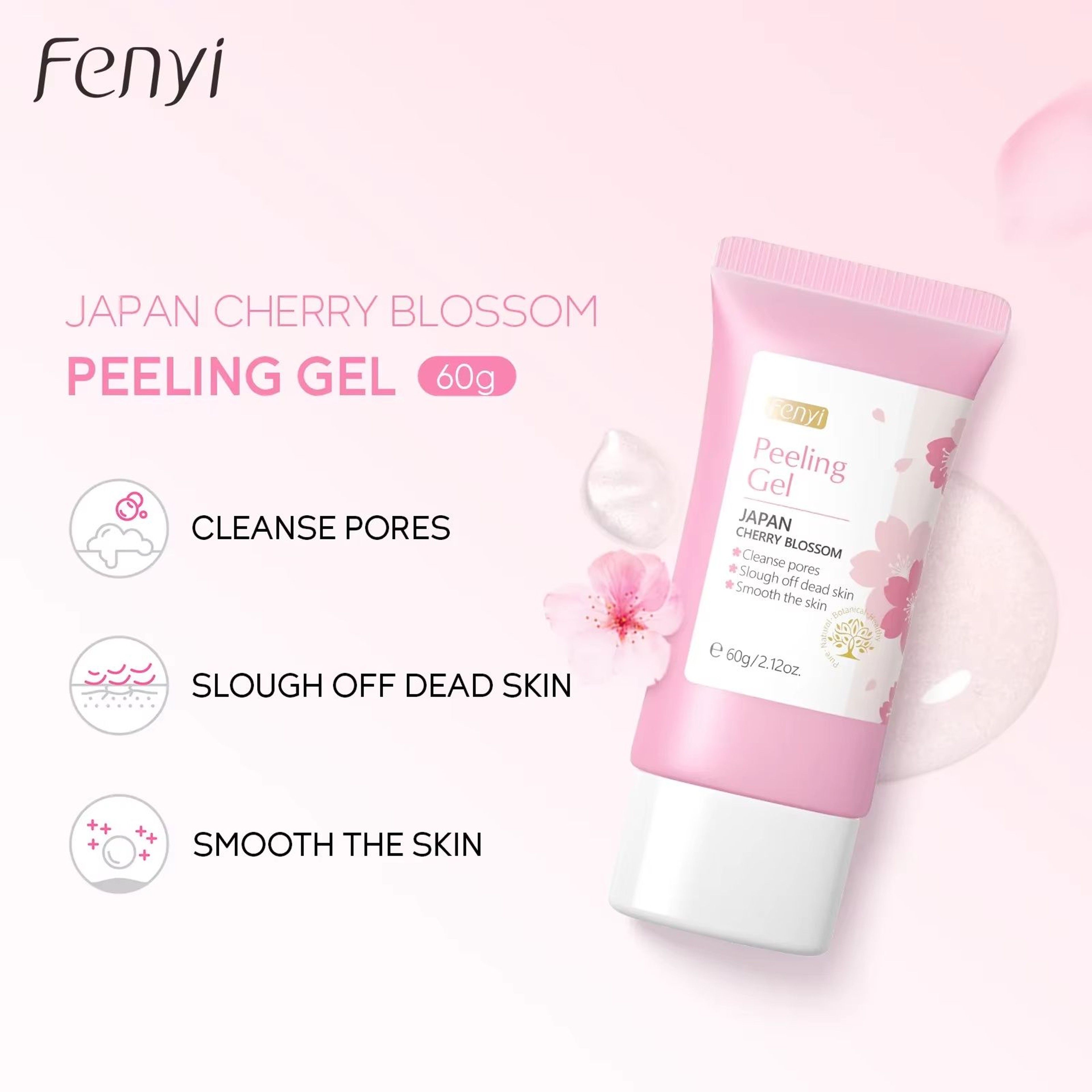 Sakura Whitening Exfoliating Gel  Deep Cleanse Hydrate  Repair Facial Scrub 60g 1