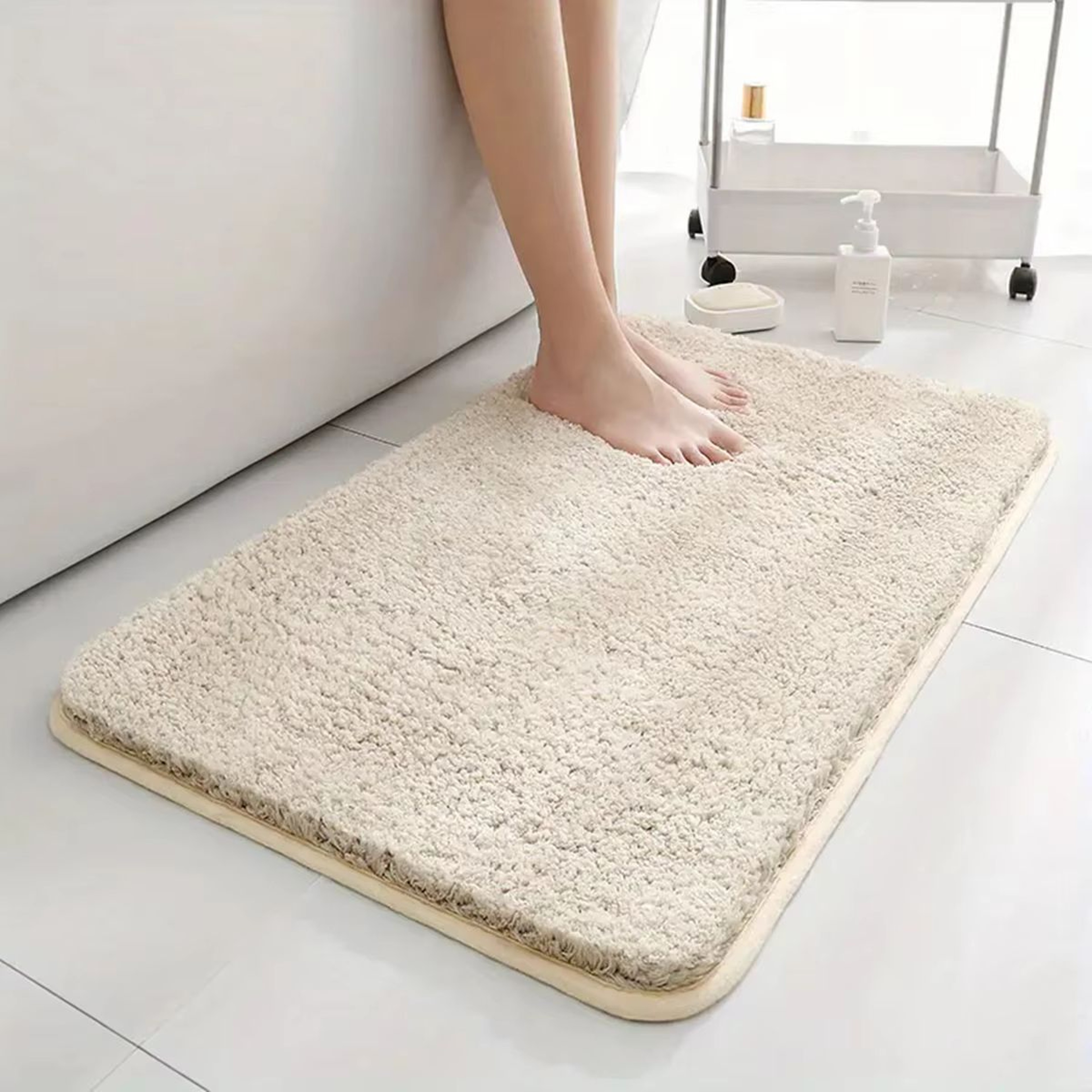 UltraAbsorbent AntiSlip Bathroom Mat  Thick LongHair MachineWashable Toilet Rug 0