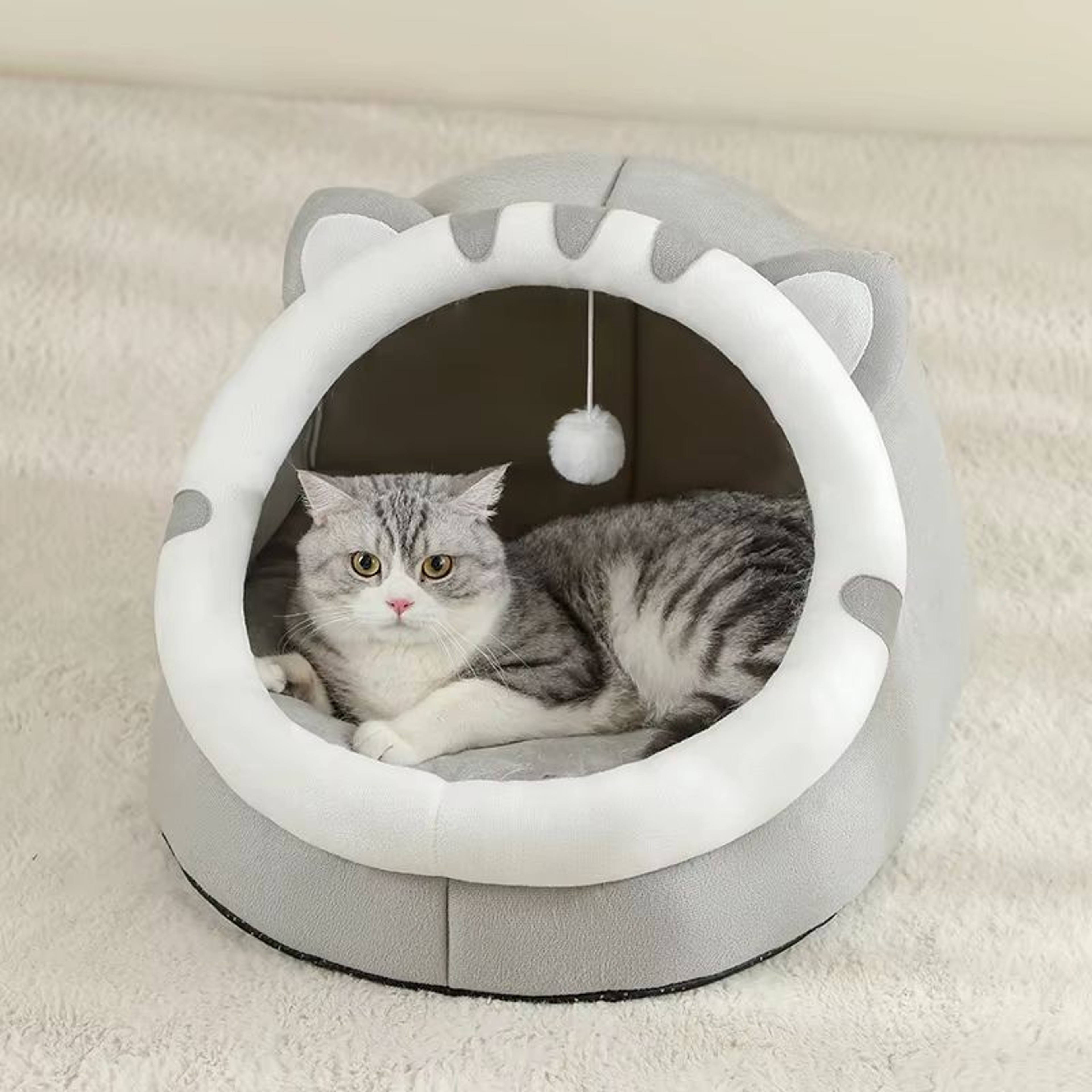 SnuggleDen Premium Pet Cave Bed  Cozy Hideaway For Cats  Small Dogs 0